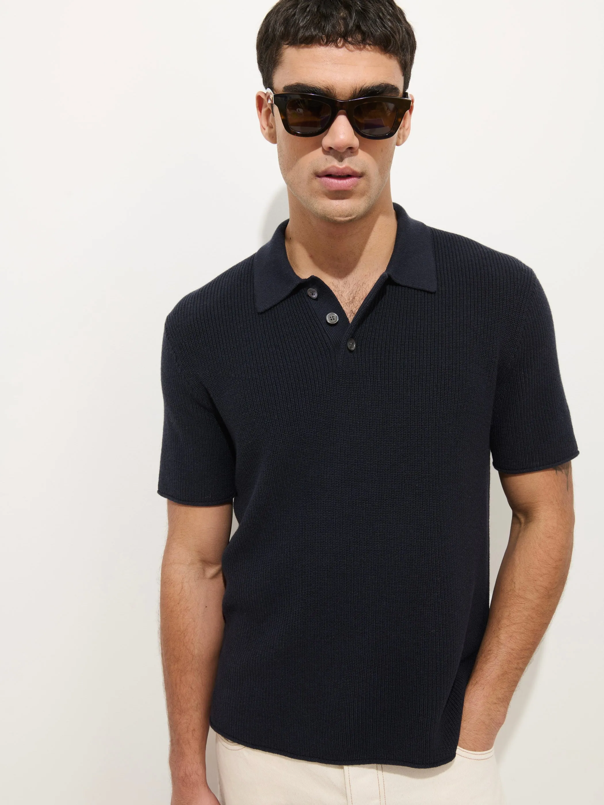Eastwood Polo In Cotton Linen sold by Alex Mill
