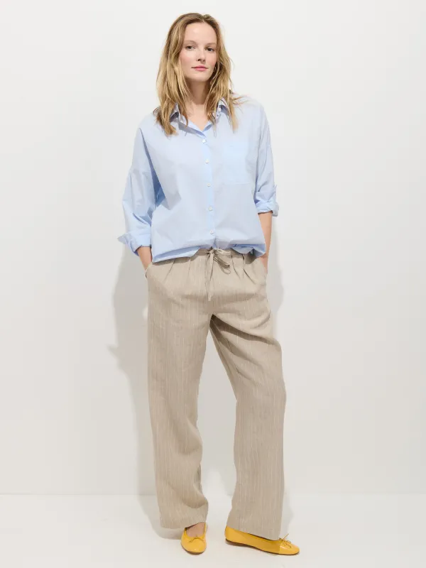 Hudson Pinstripe Pant In Linen made by Alex Mill