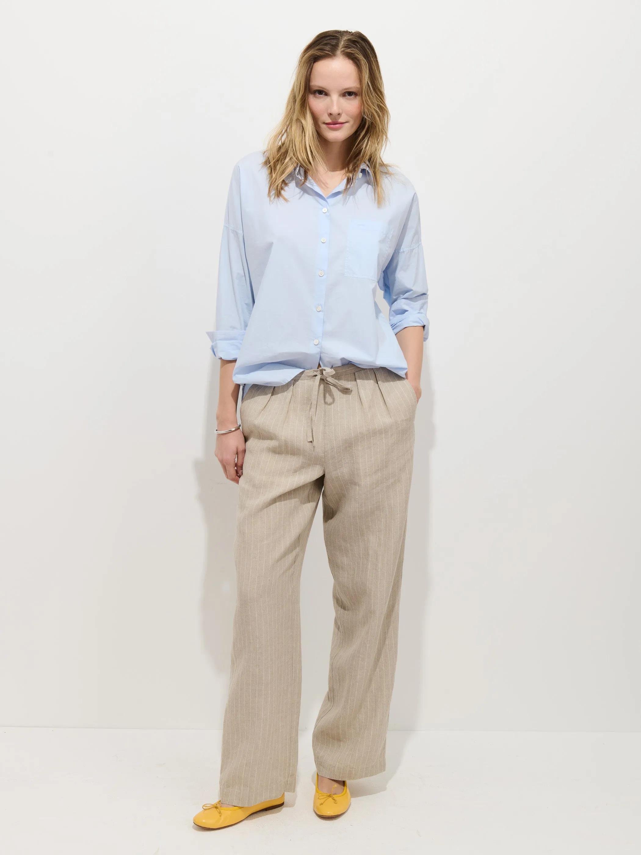 Hudson Pinstripe Pant In Linen sold by Alex Mill product image thumbnail 3
