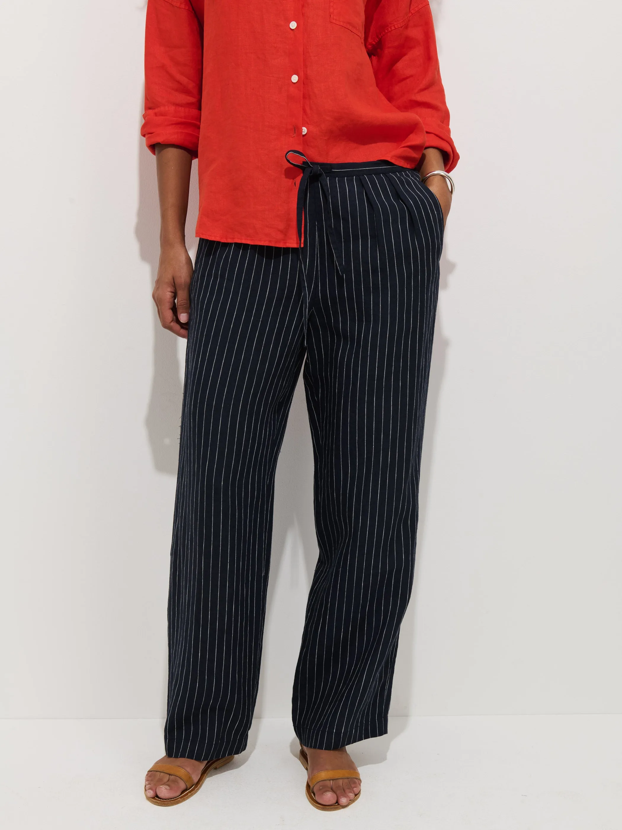 Hudson Pinstripe Pant In Linen sold by Alex Mill product image thumbnail 4