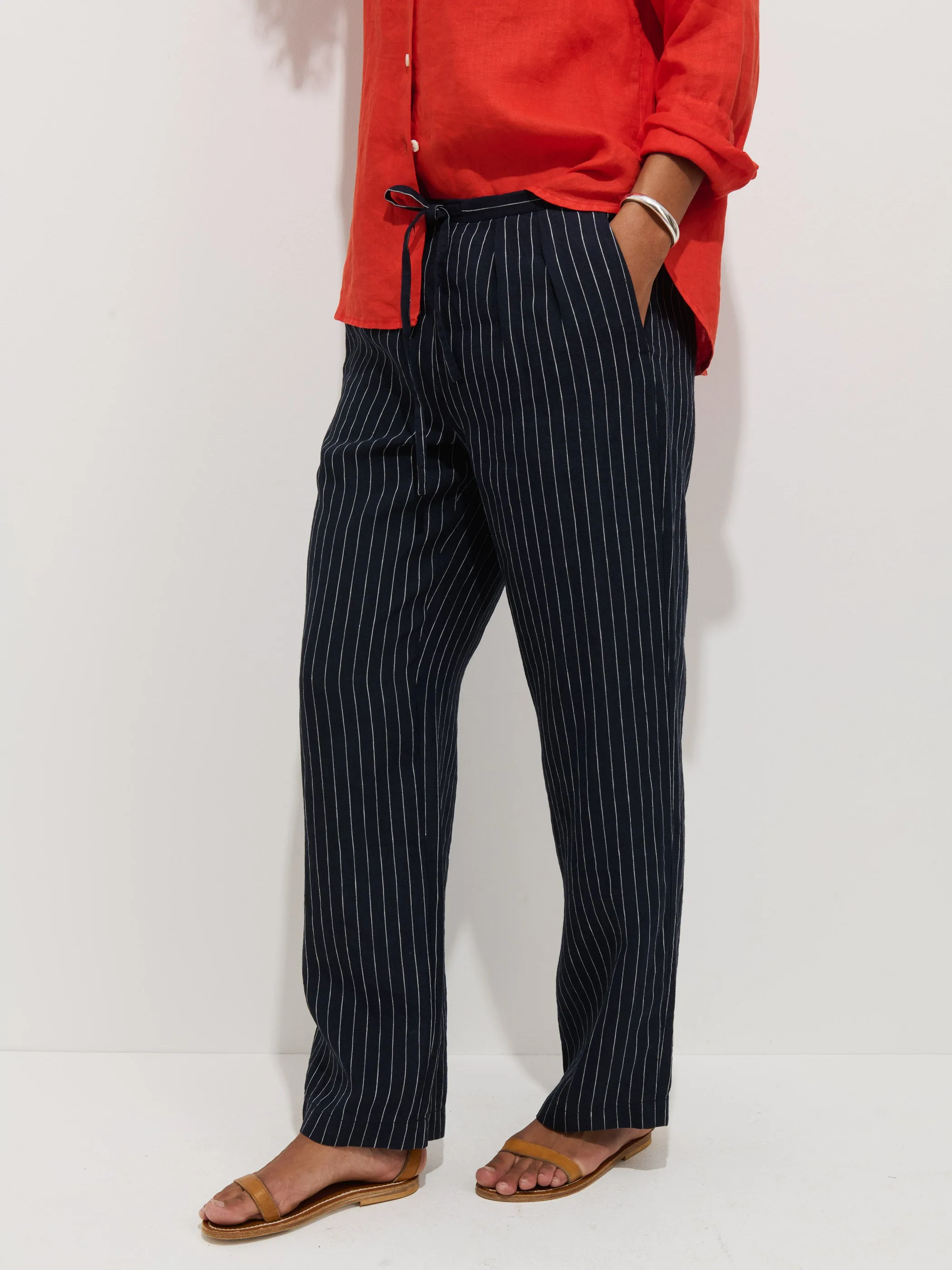 Hudson Pinstripe Pant In Linen sold by Alex Mill product image thumbnail 5