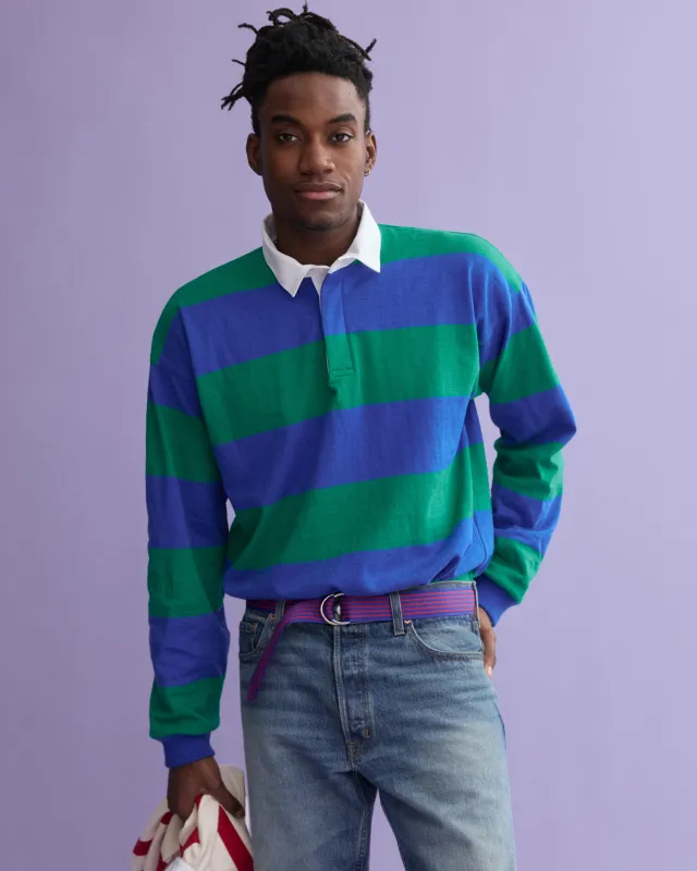 J.Press x Alex Mill Rugby Striped Shirt In Cotton made by Alex Mill