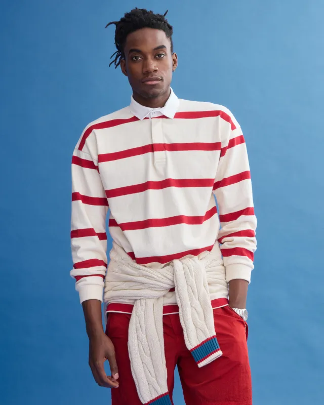 J.Press x Alex Mill Rugby Striped Shirt In Cotton made by Alex Mill