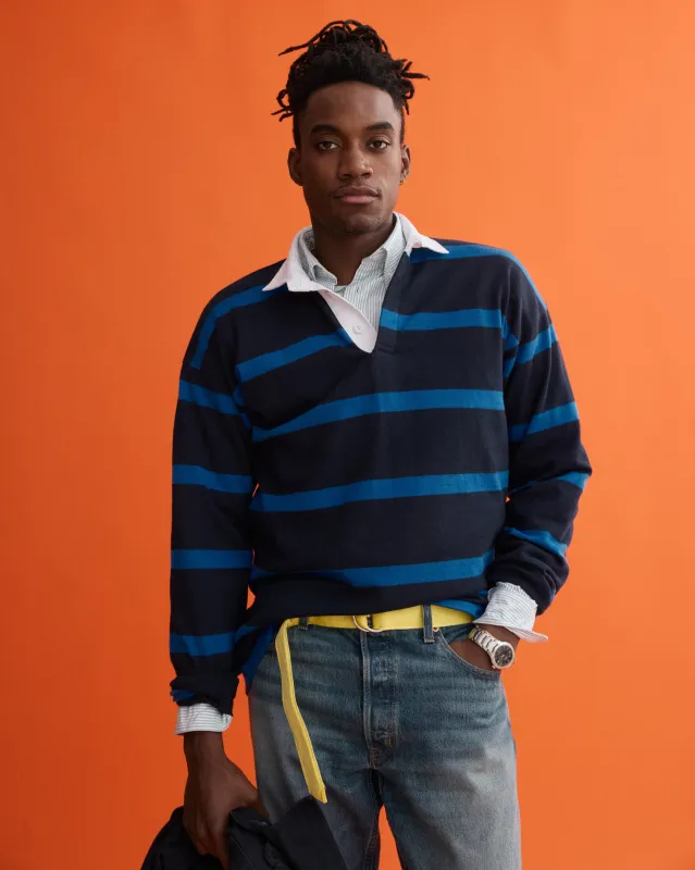 J.Press x Alex Mill Rugby Striped Shirt In Cotton made by Alex Mill