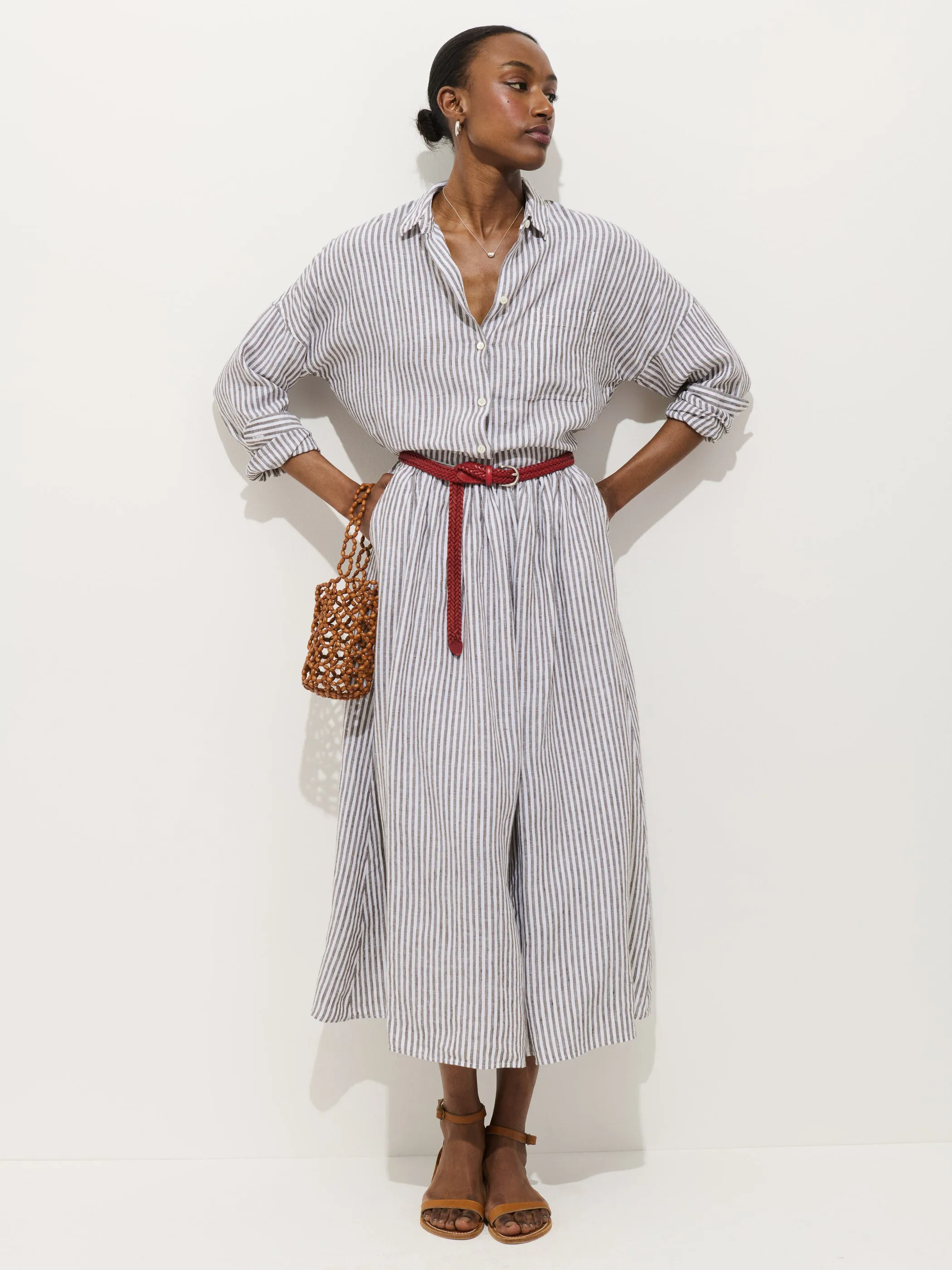 Jo Striped Shirt In Linen sold by Alex Mill product image thumbnail 4