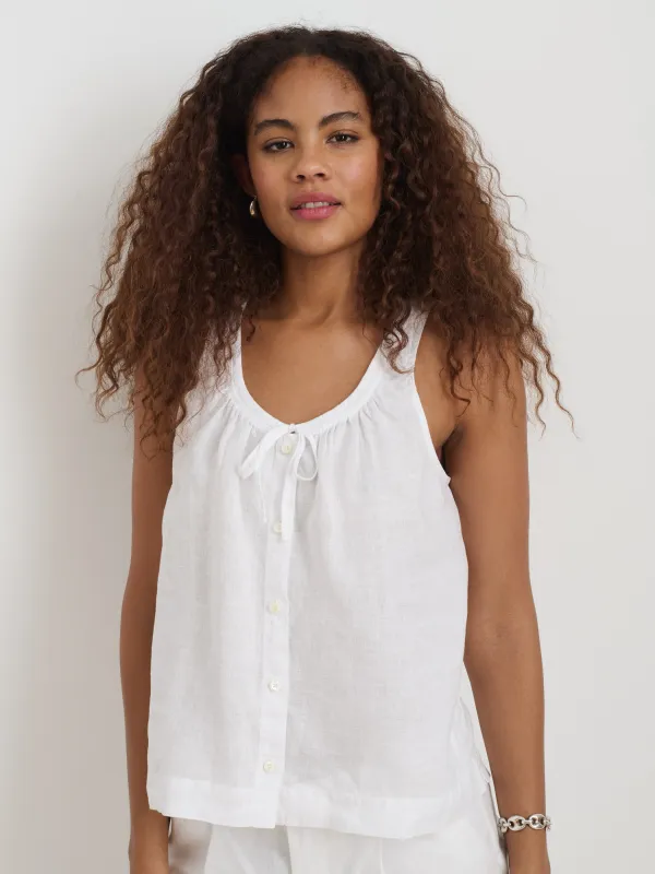 Sidney Top In Linen made by Alex Mill