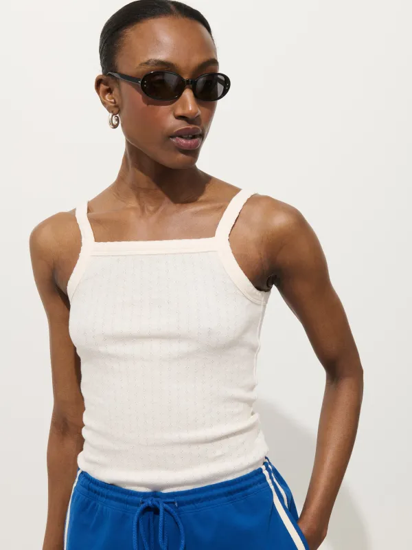 Lara Tank In Cotton Pointelle made by Alex Mill