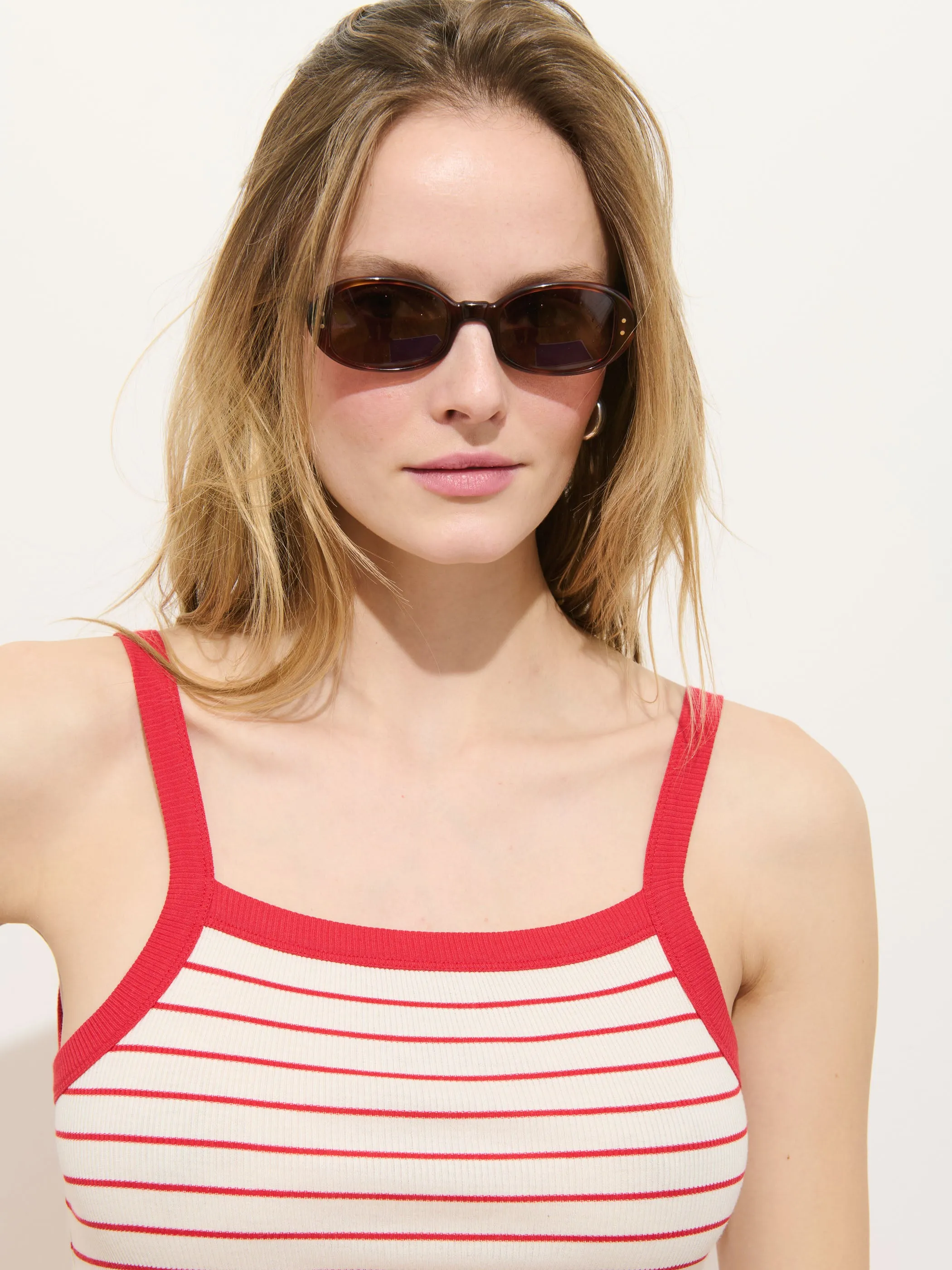 Lara Striped Tank In Fine Rib sold by Alex Mill product image thumbnail 5