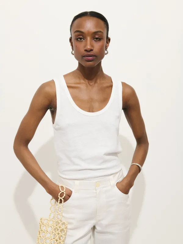 Garcon Tank In Linen Cotton made by Alex Mill