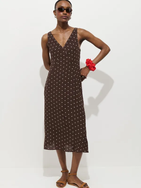 Flora Dress In Polka Dot made by Alex Mill