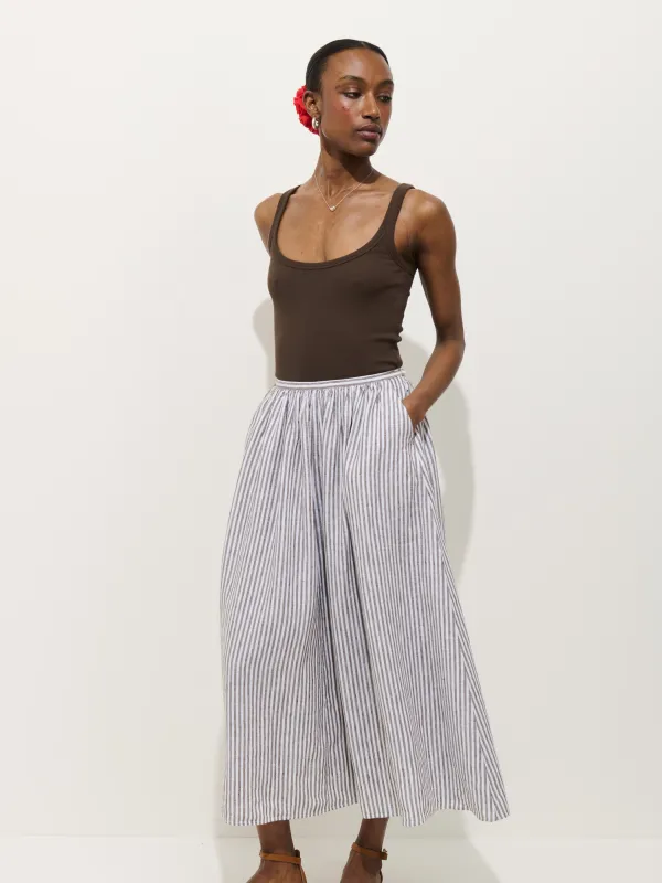 Sarah Striped Skirt In Linen made by Alex Mill