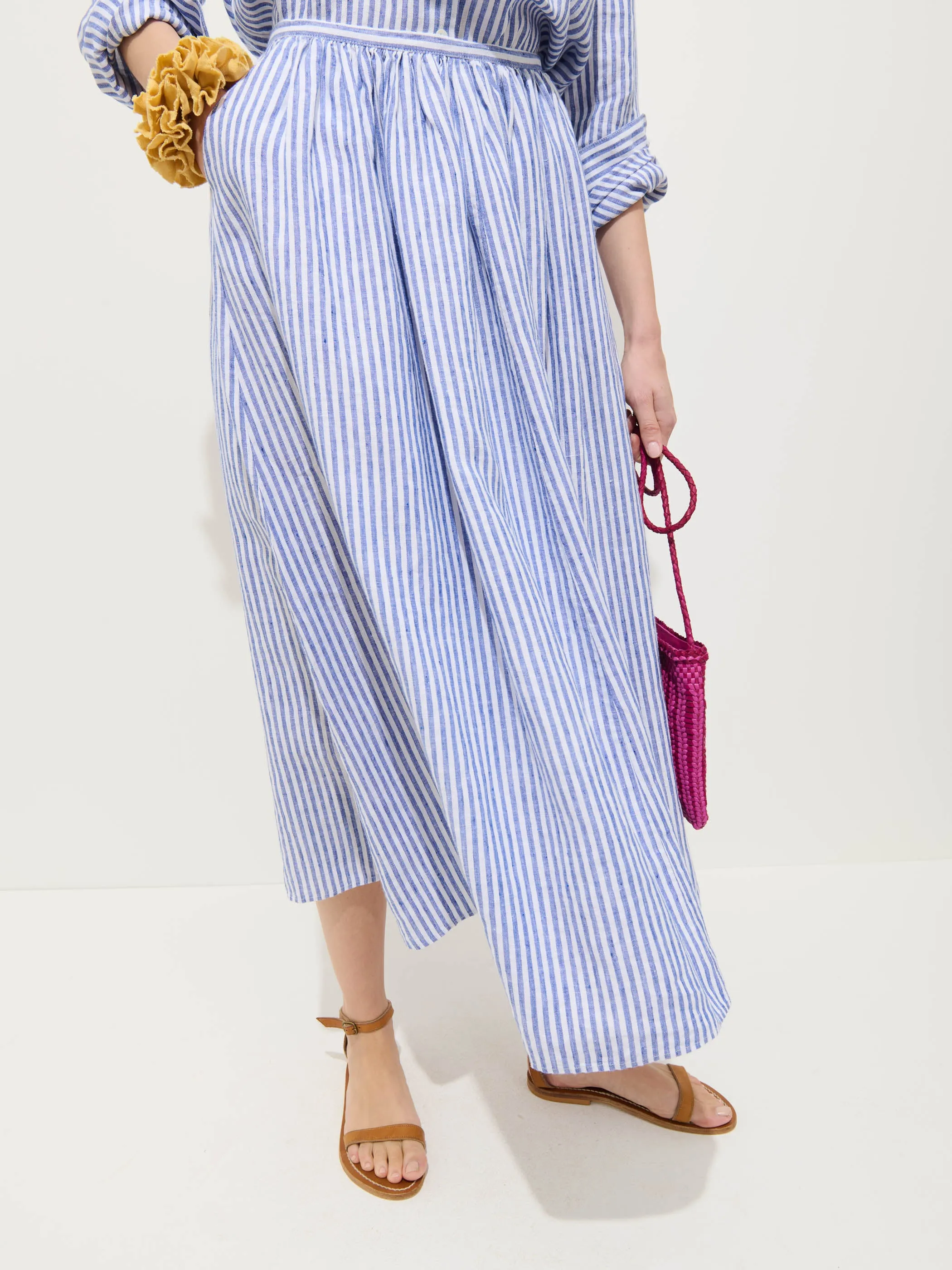 Sarah Striped Skirt In Linen sold by Alex Mill product image thumbnail 5