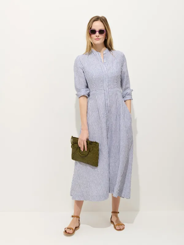 Isabella Striped Dress In Linen made by Alex Mill