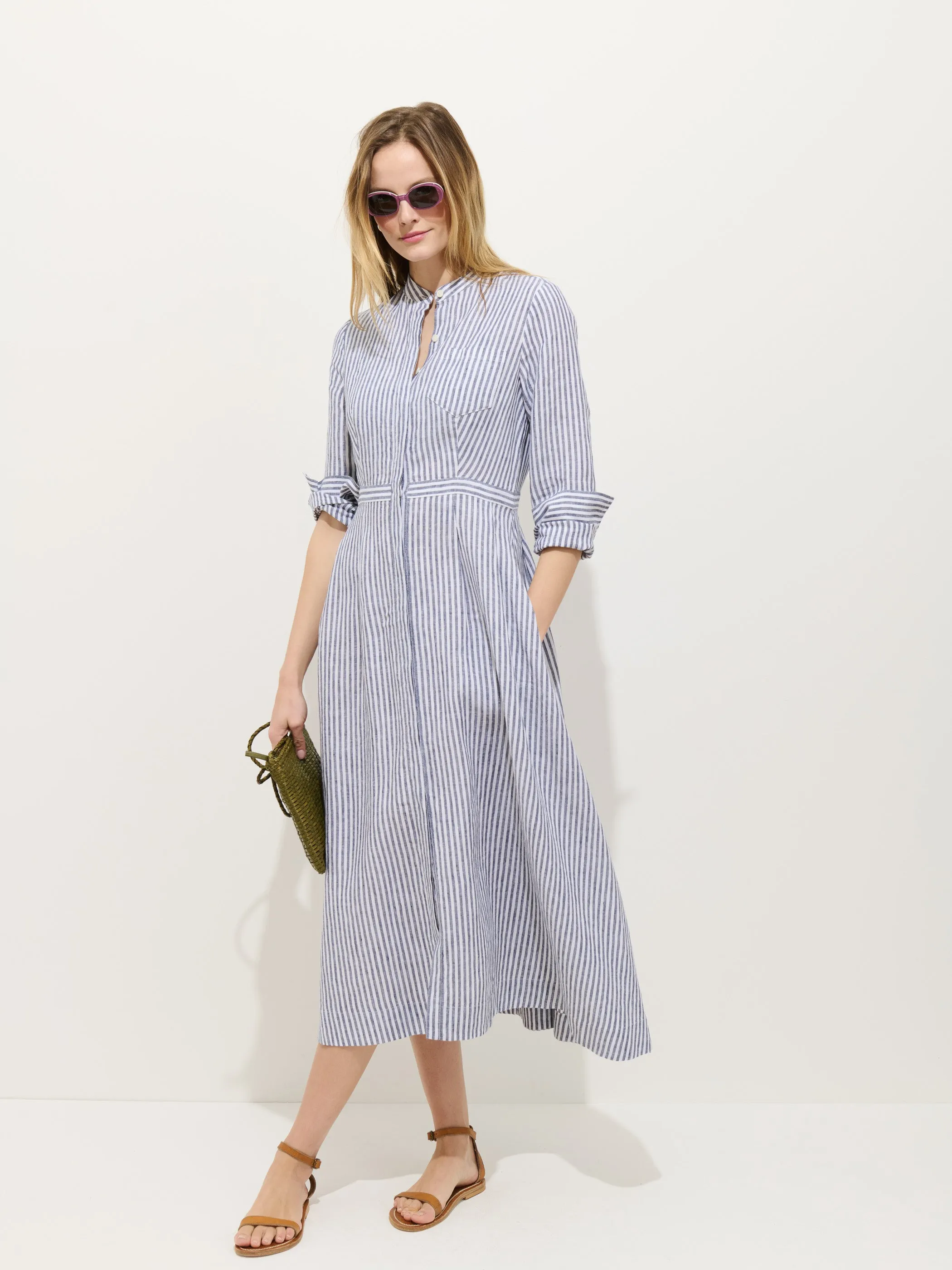 Isabella Striped Dress In Linen sold by Alex Mill product image thumbnail 5