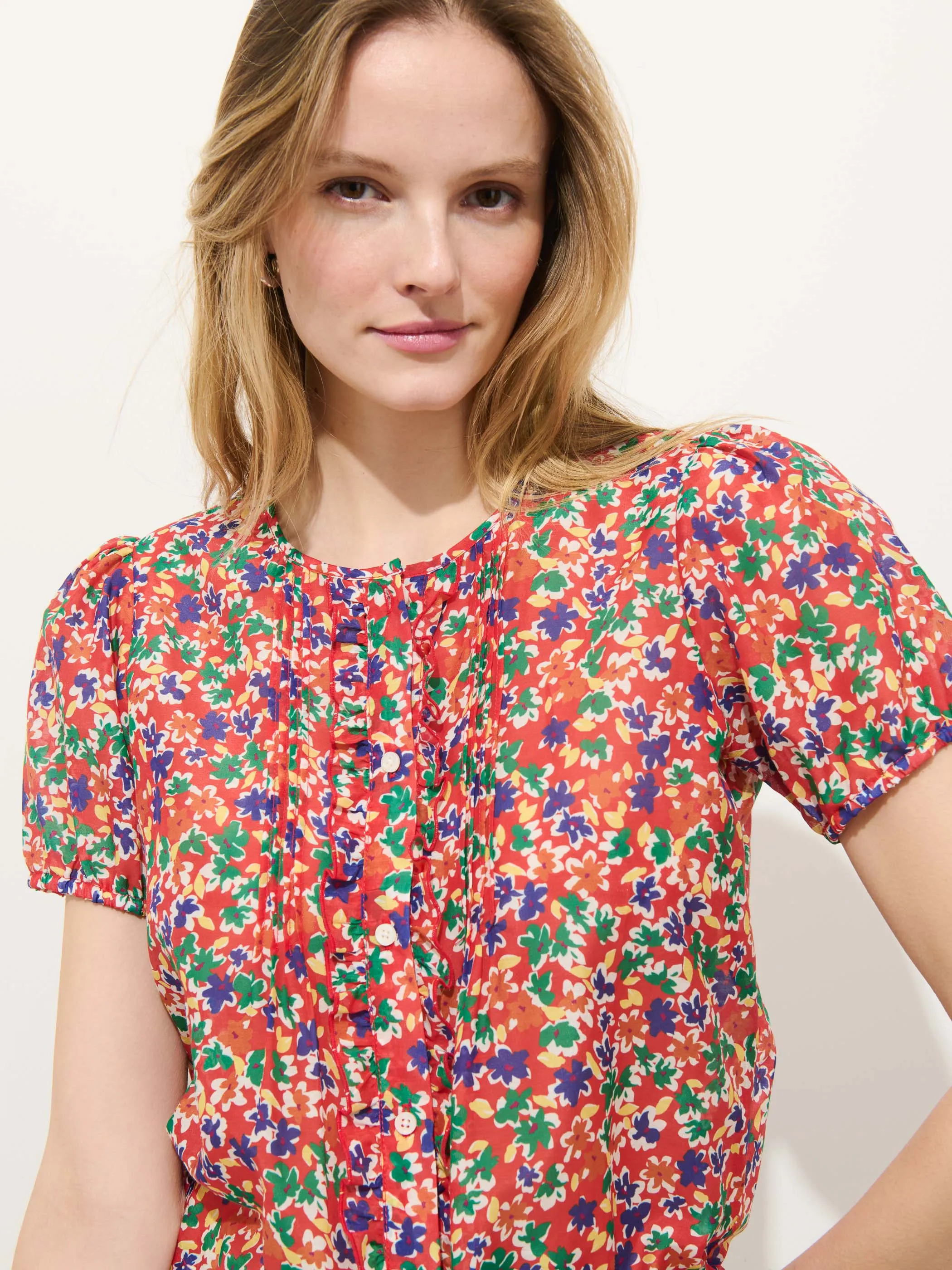 Brittany Floral Top In Cotton Silk sold by Alex Mill product image thumbnail 4