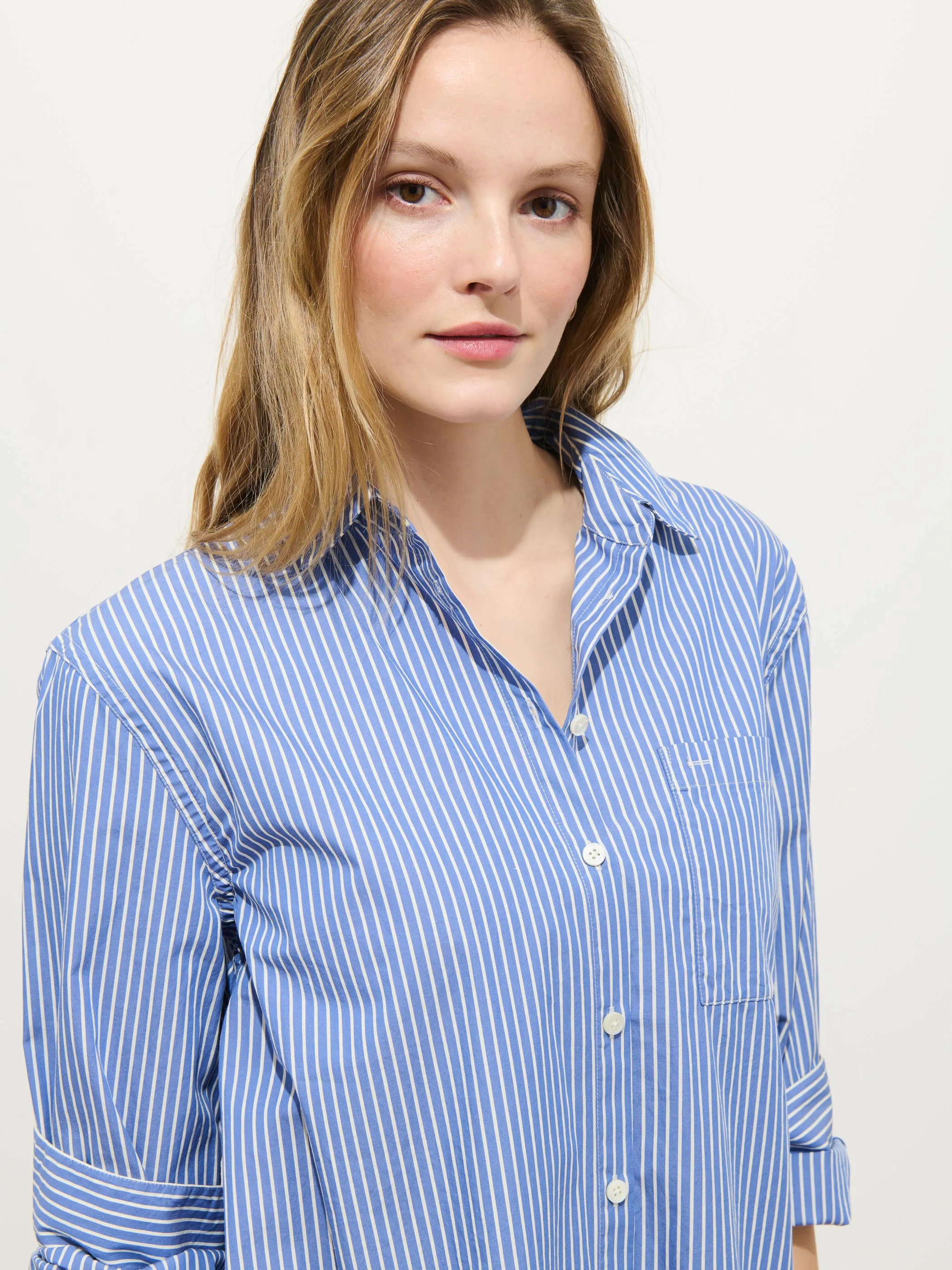Florence Striped Shirt Dress In Poplin sold by Alex Mill product image thumbnail 5