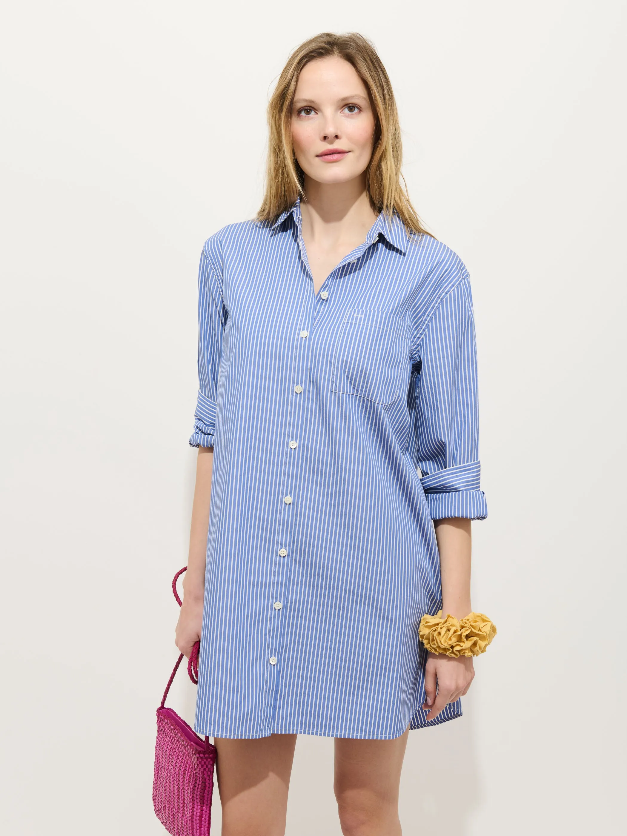 Florence Striped Shirt Dress In Poplin sold by Alex Mill product image thumbnail 3