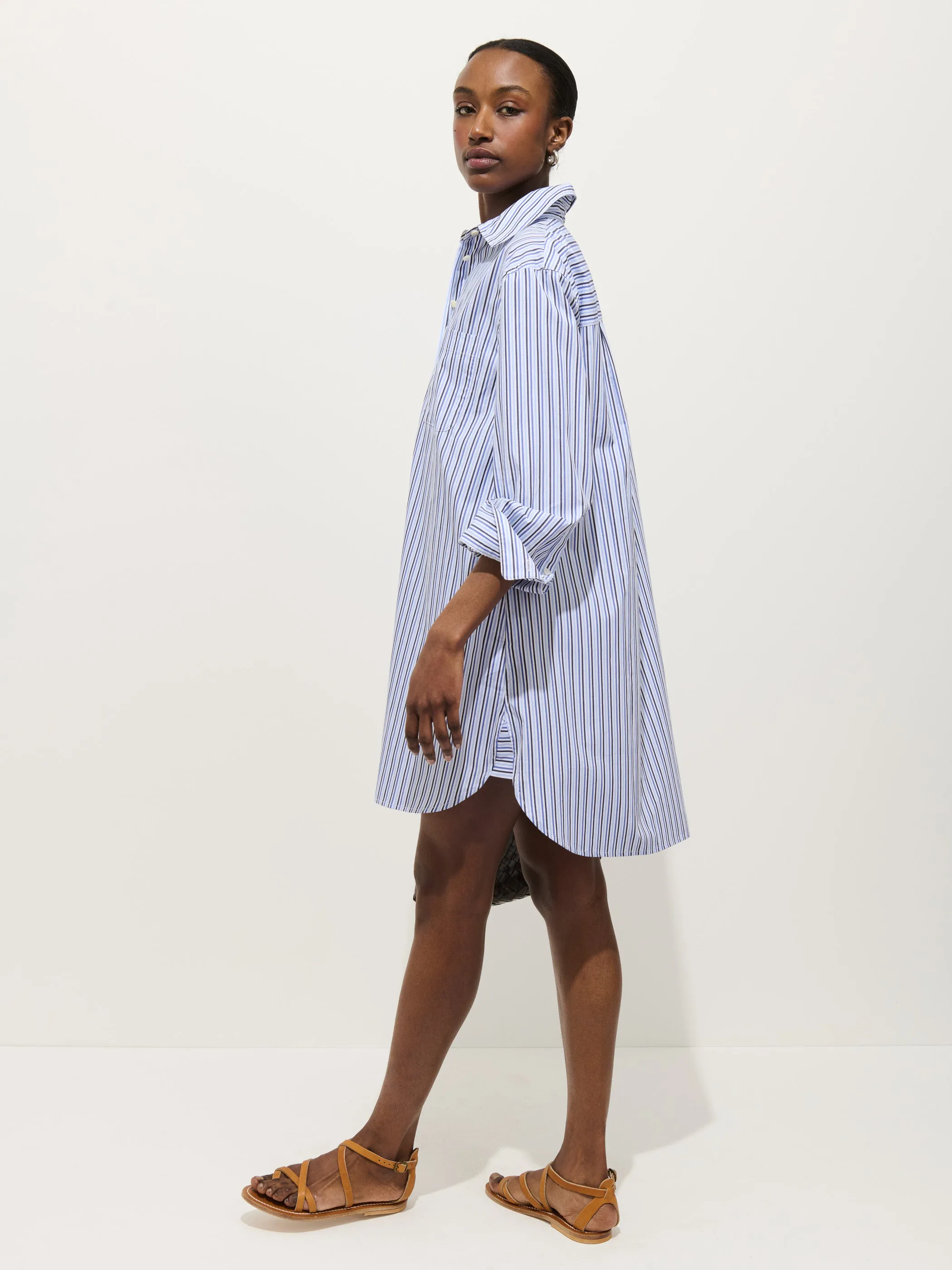 Florence Striped Shirt Dress In Poplin sold by Alex Mill product image thumbnail 5