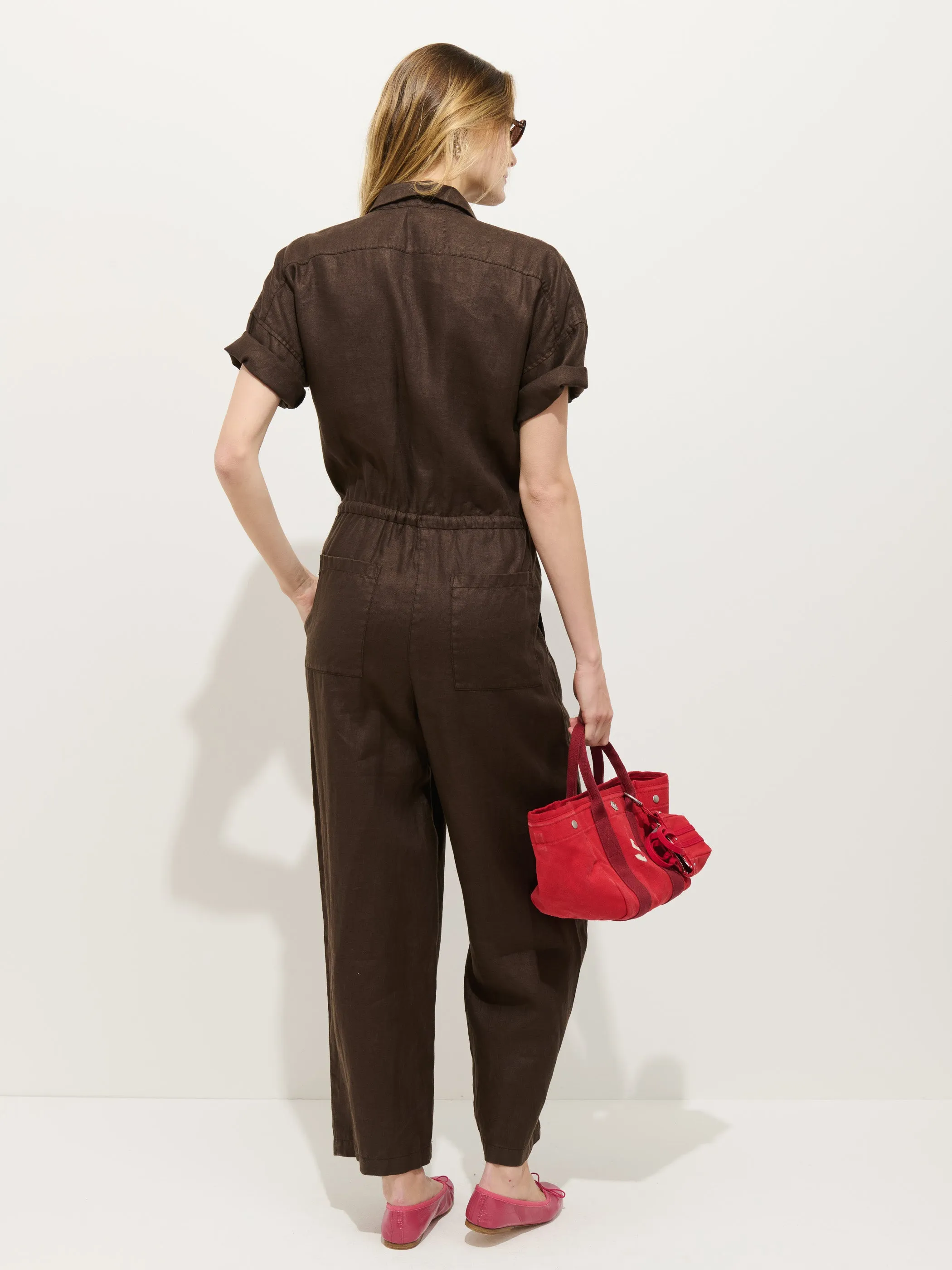 Delancey Short Sleeve Jumpsuit In Linen sold by Alex Mill product image thumbnail 4
