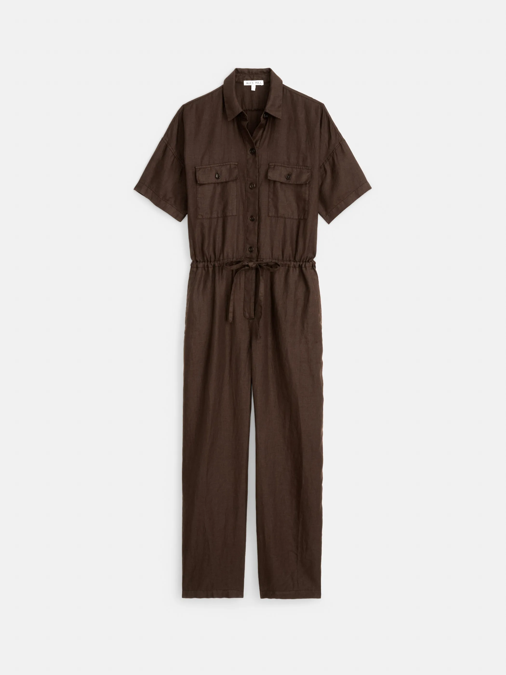 Delancey Short Sleeve Jumpsuit In Linen sold by Alex Mill product image thumbnail 2