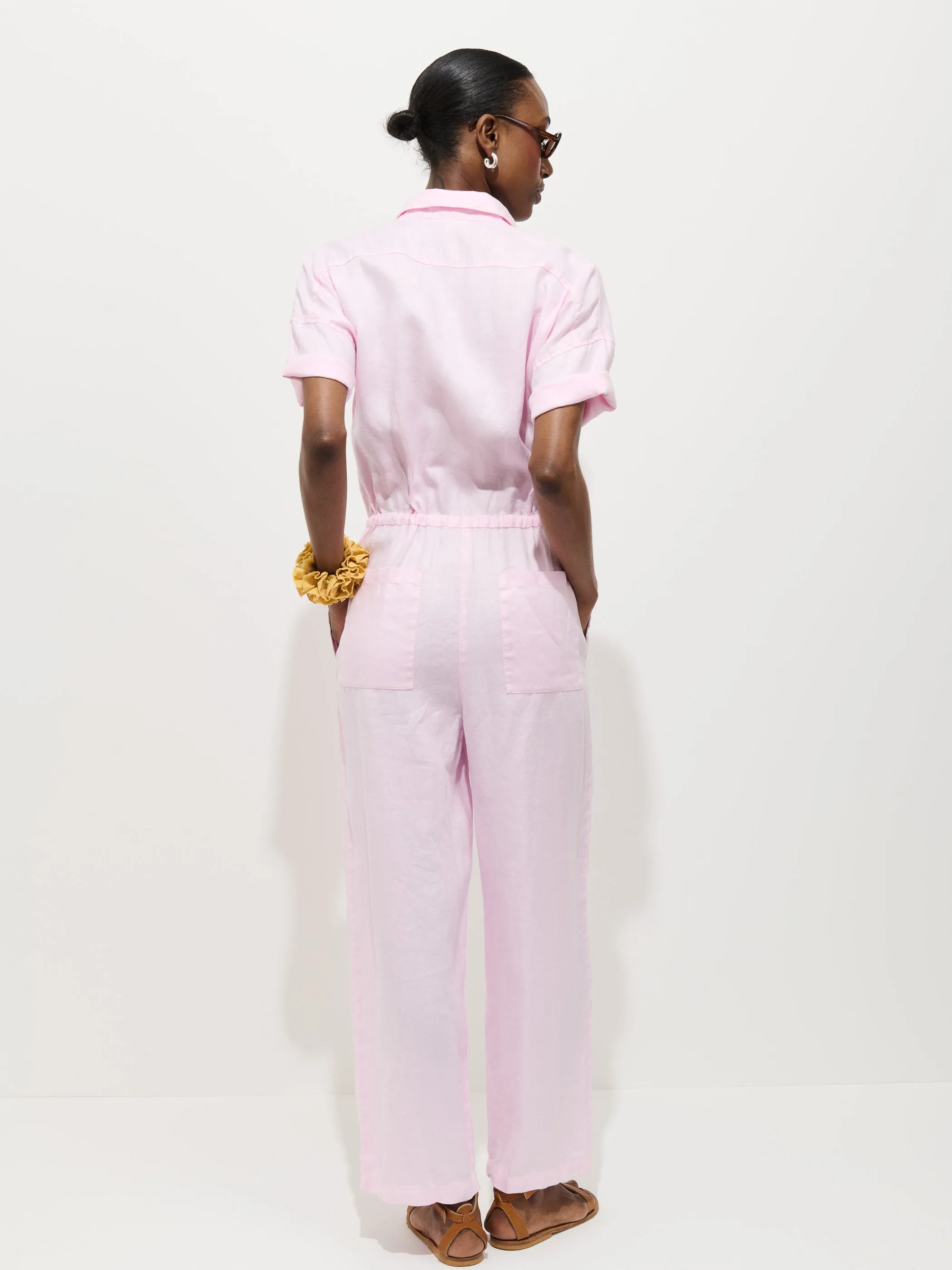 Delancey Short Sleeve Jumpsuit In Linen sold by Alex Mill product image thumbnail 5