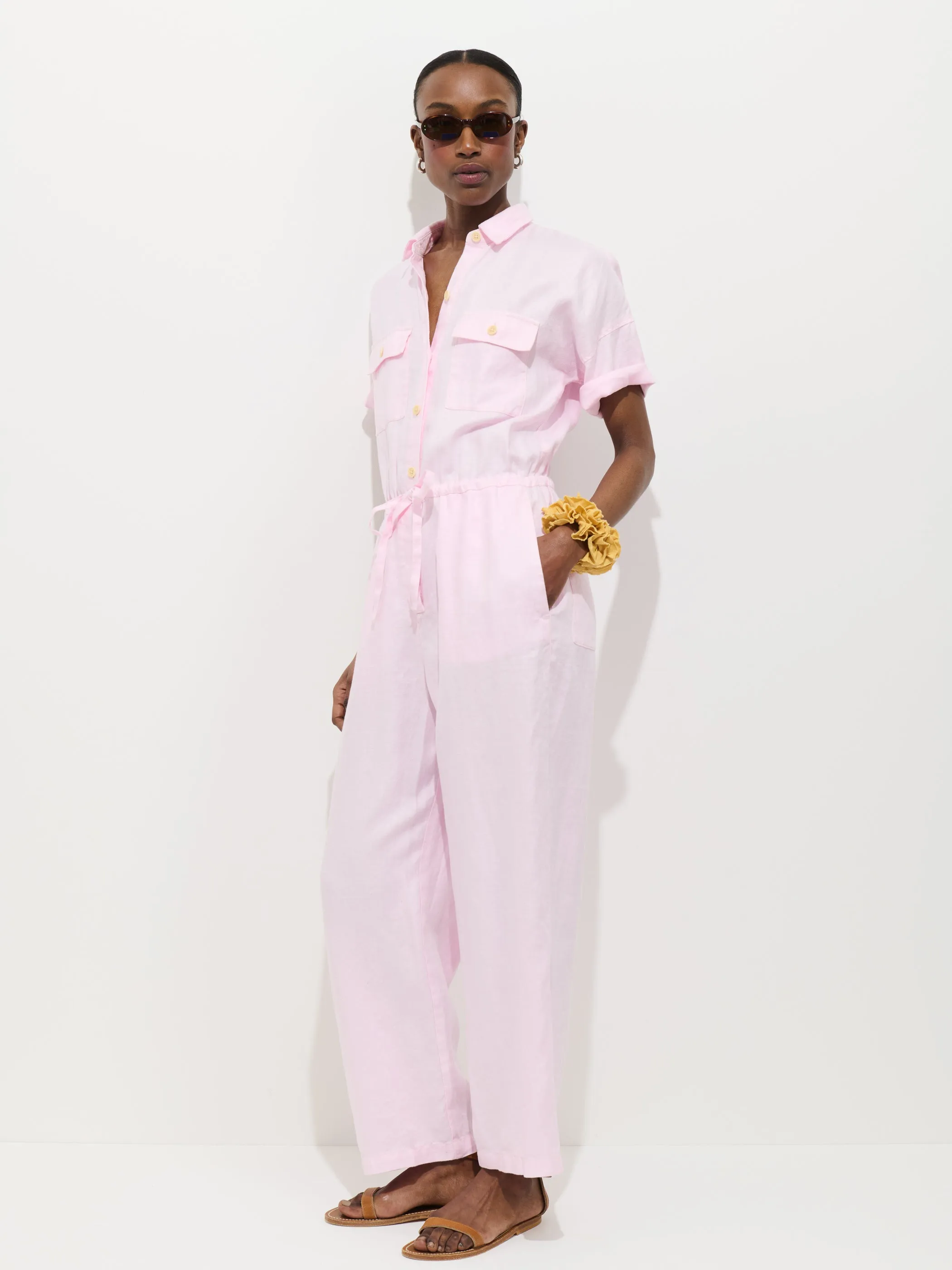 Delancey Short Sleeve Jumpsuit In Linen sold by Alex Mill product image thumbnail 4