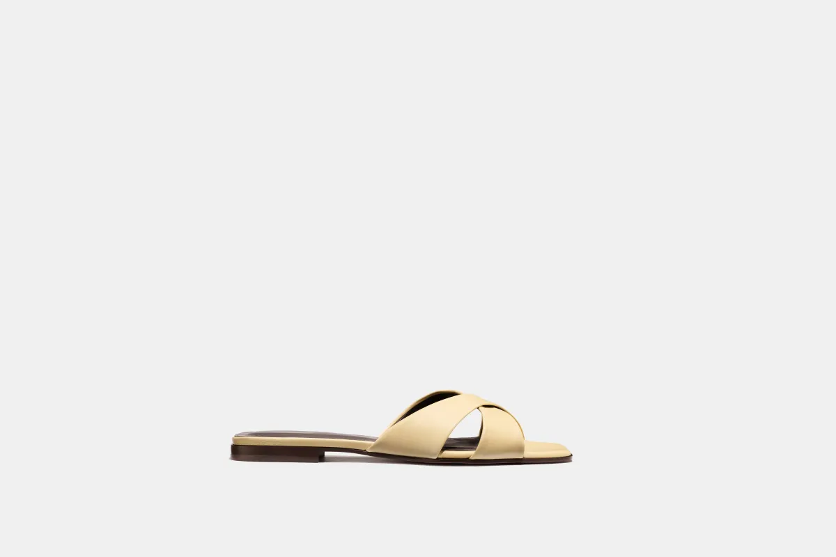Alex Mill x Margaux: The Selene Flat Sandal - Butter Nappa made by Margaux