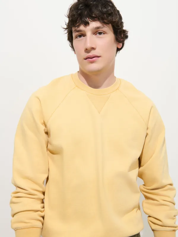 Garment Dye Raglan Sweatshirt in Cotton Fleece made by Alex Mill
