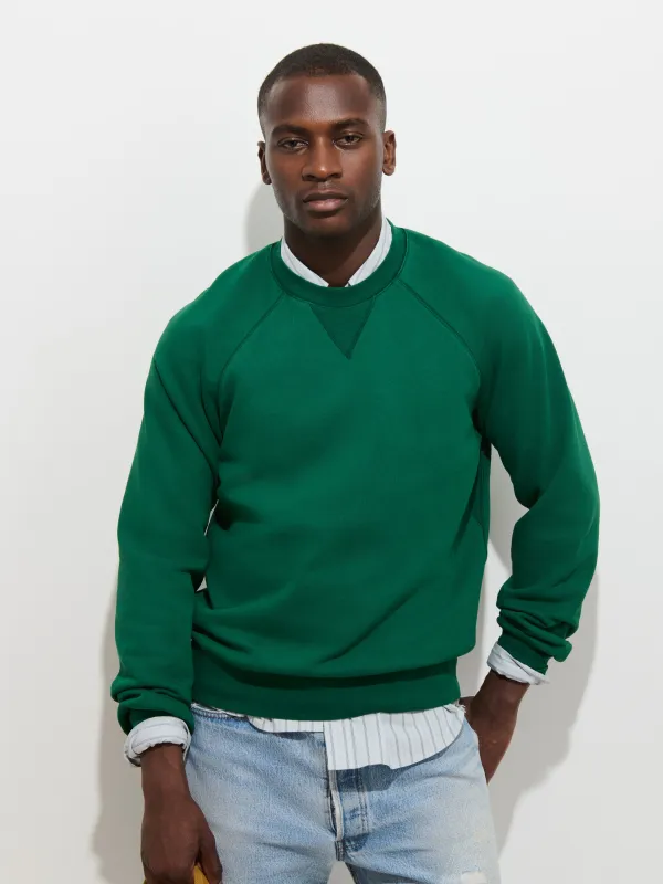 Garment Dye Raglan Sweatshirt in Cotton Fleece made by Alex Mill