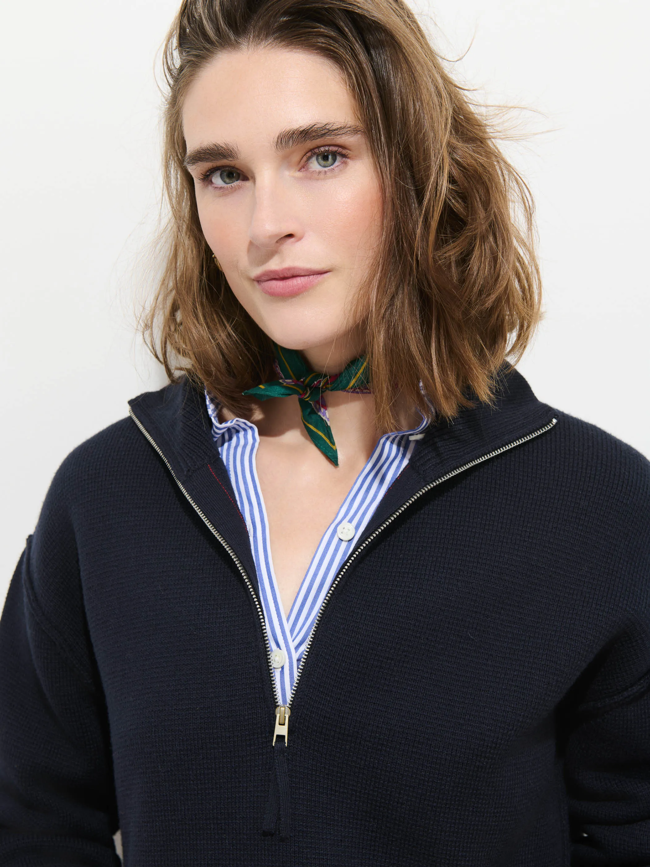 Daphne Half-Zip Sweater in Cotton Cashmere sold by Alex Mill product image thumbnail 4
