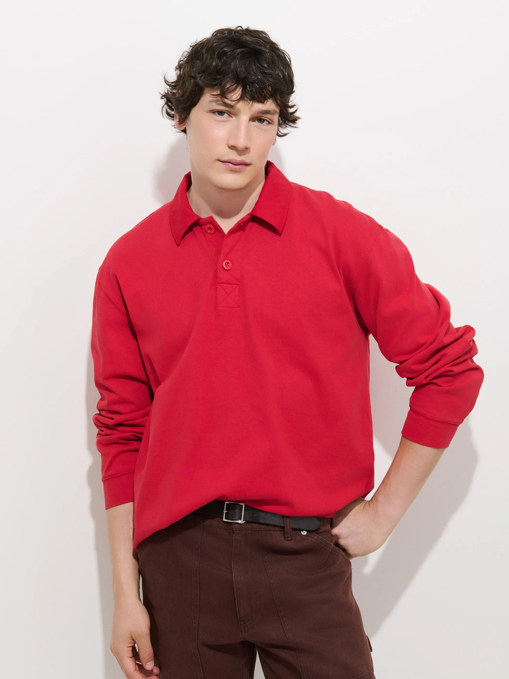 Garment Dyed Rugby Shirt In Cotton Jersey sold by Alex Mill product image thumbnail 4