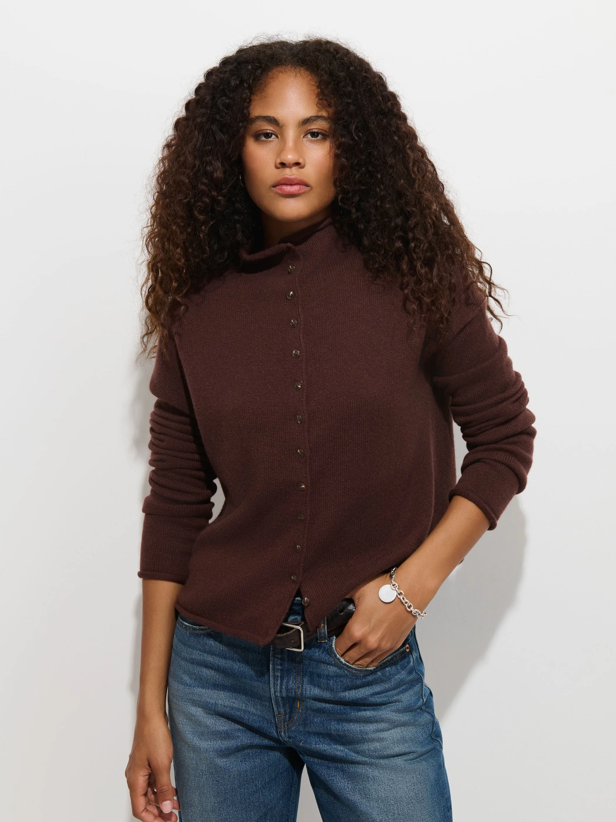Taylor Cardigan in Washed Cashmere sold by Alex Mill product image thumbnail 5
