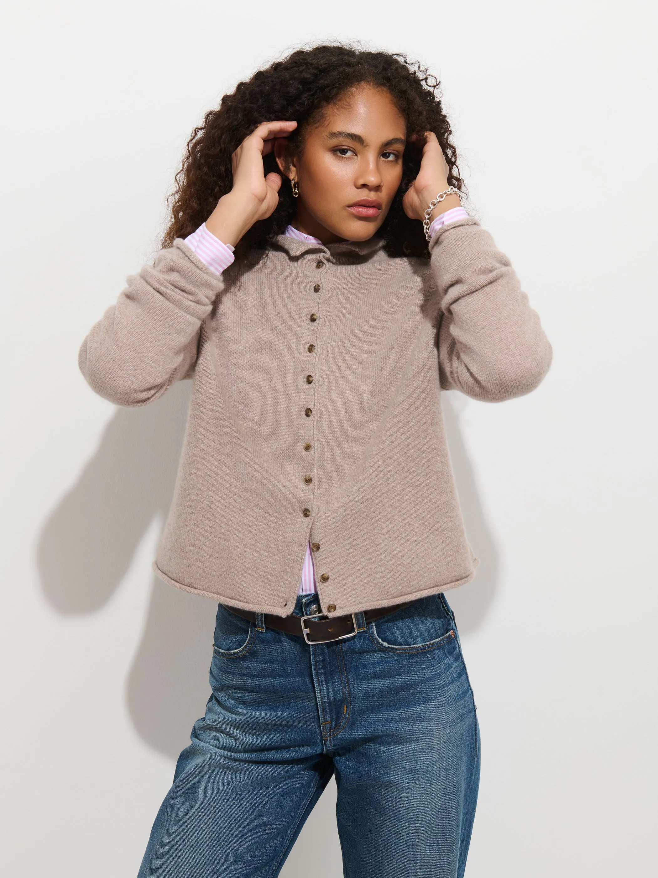 Taylor Cardigan in Washed Cashmere sold by Alex Mill product image thumbnail 4
