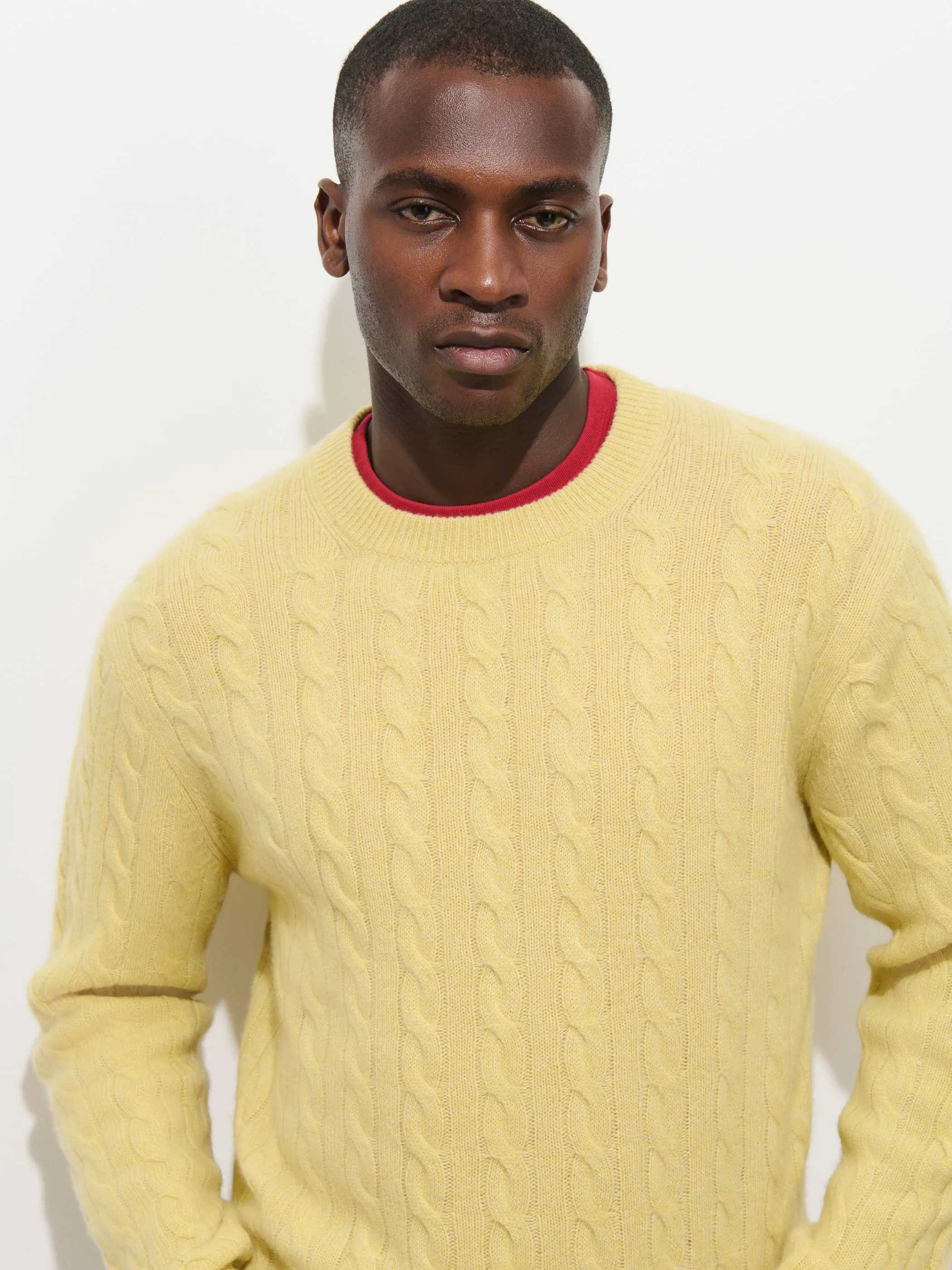 Redford Cable Sweater in Washed Cashmere sold by Alex Mill product image thumbnail 3