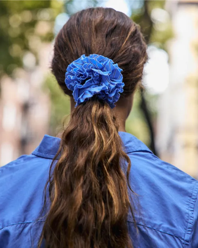 Frisee Striped Scrunchie In Cotton Poplin made by Alex Mill