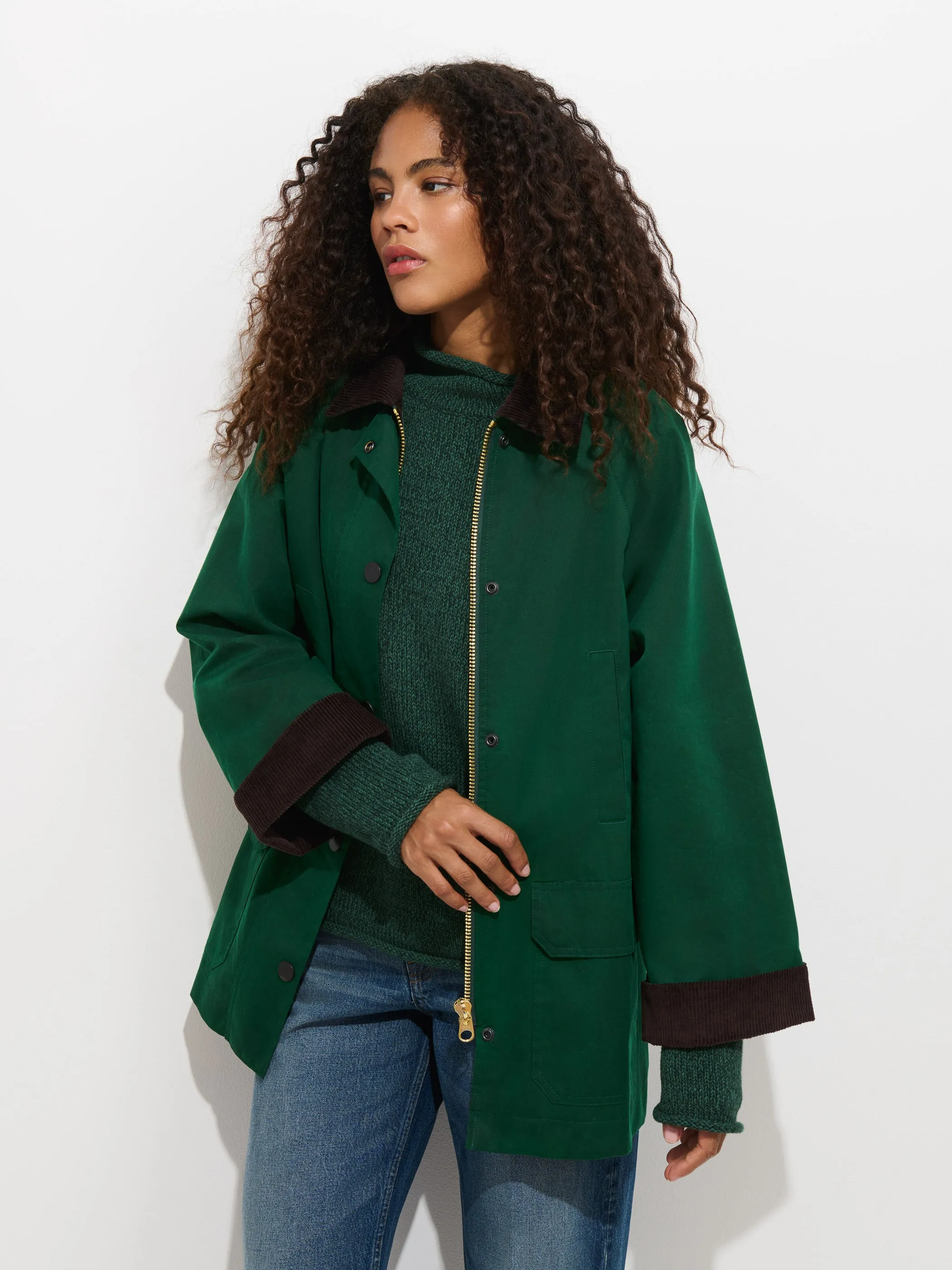 Chiltern Street Long Jacket in Waxed Cotton sold by Alex Mill product image thumbnail 3