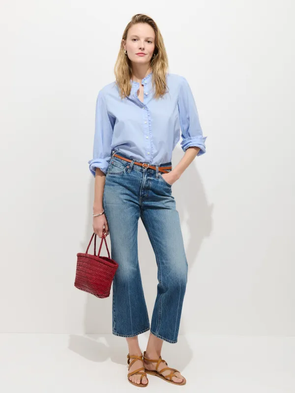 Bessette Mid Rise Boot Cut Cropped Jean made by Alex Mill
