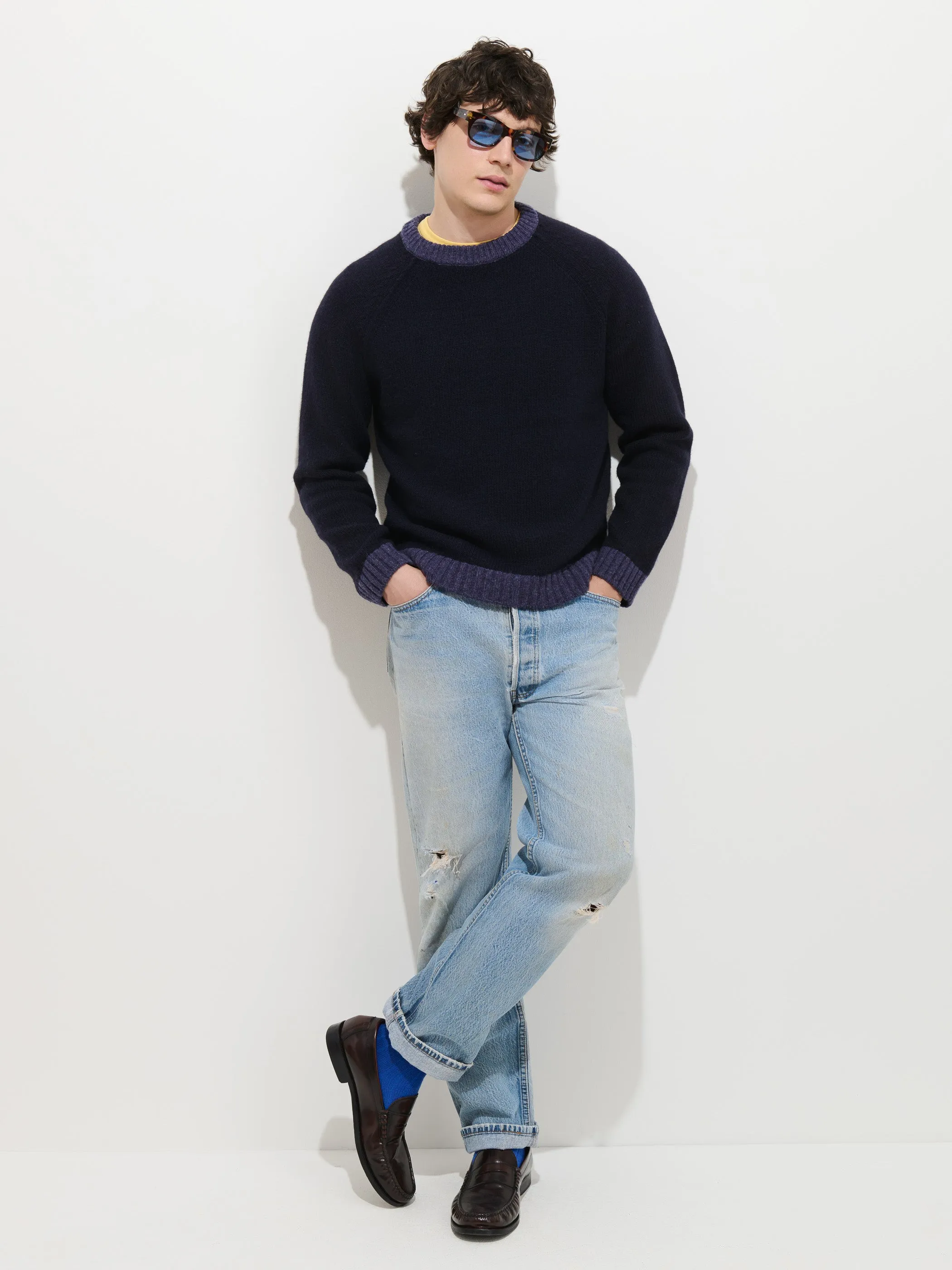 Hank Raglan Crewneck Sweater in Merino Wool sold by Alex Mill product image thumbnail 3