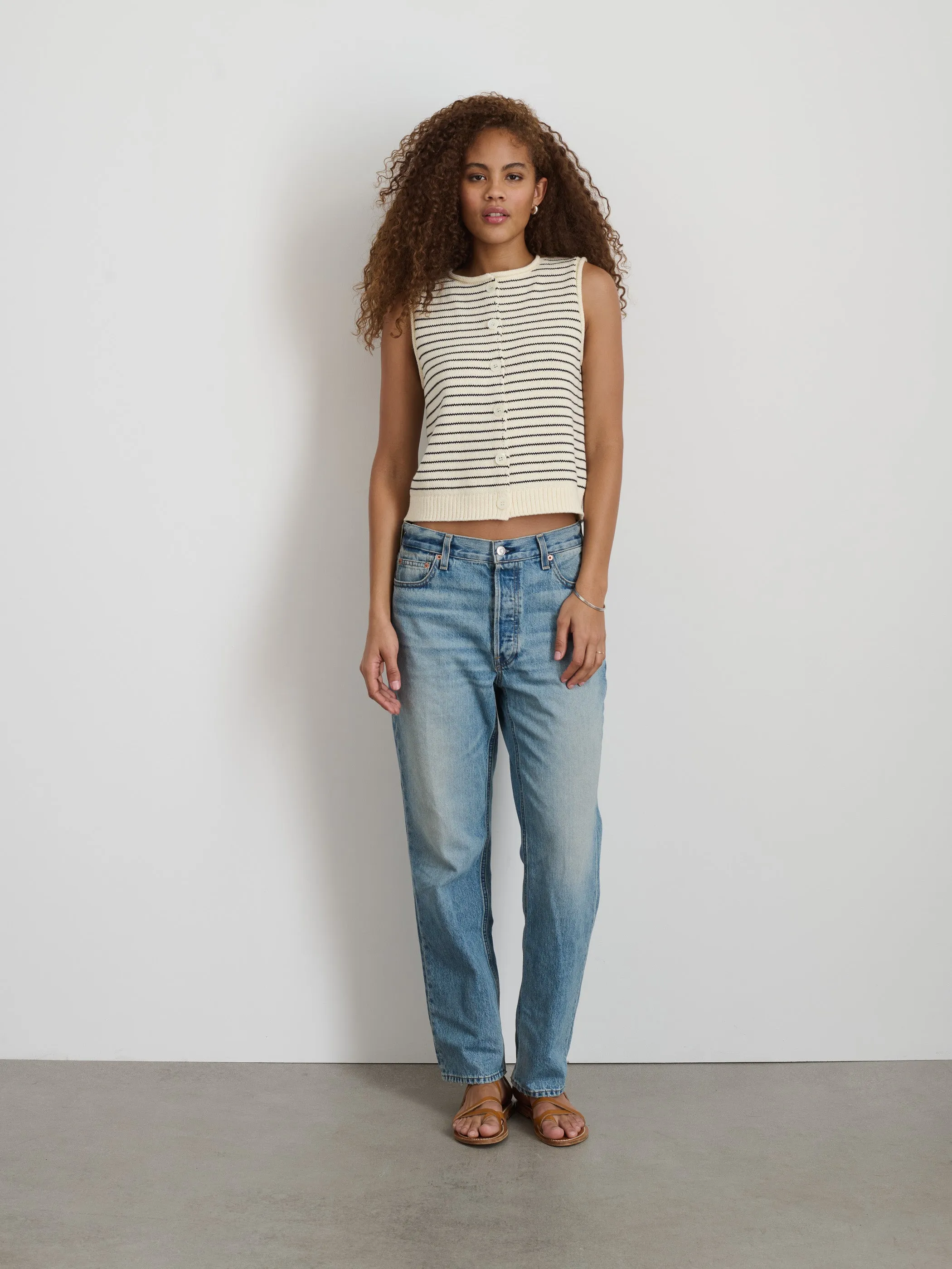 Bridget Striped Vest In Cotton | Parallel