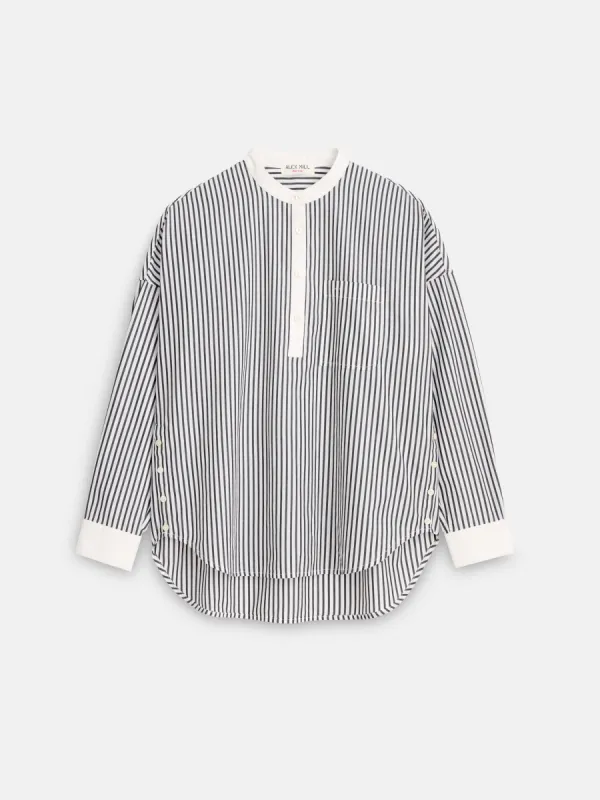 Jo Striped Popover Shirt in Cotton sold by Alex Mill