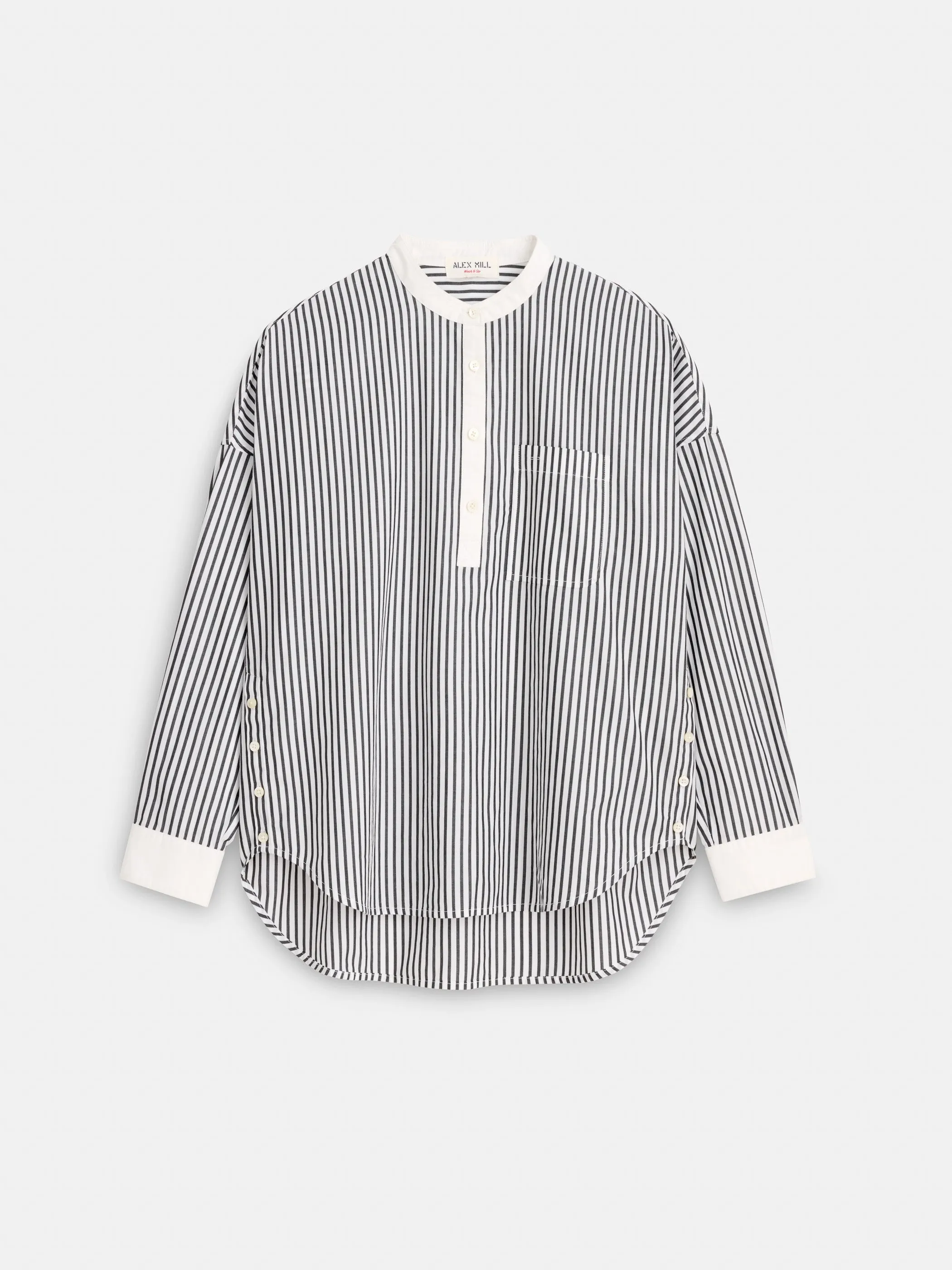 Jo Striped Popover Shirt in Cotton sold by Alex Mill