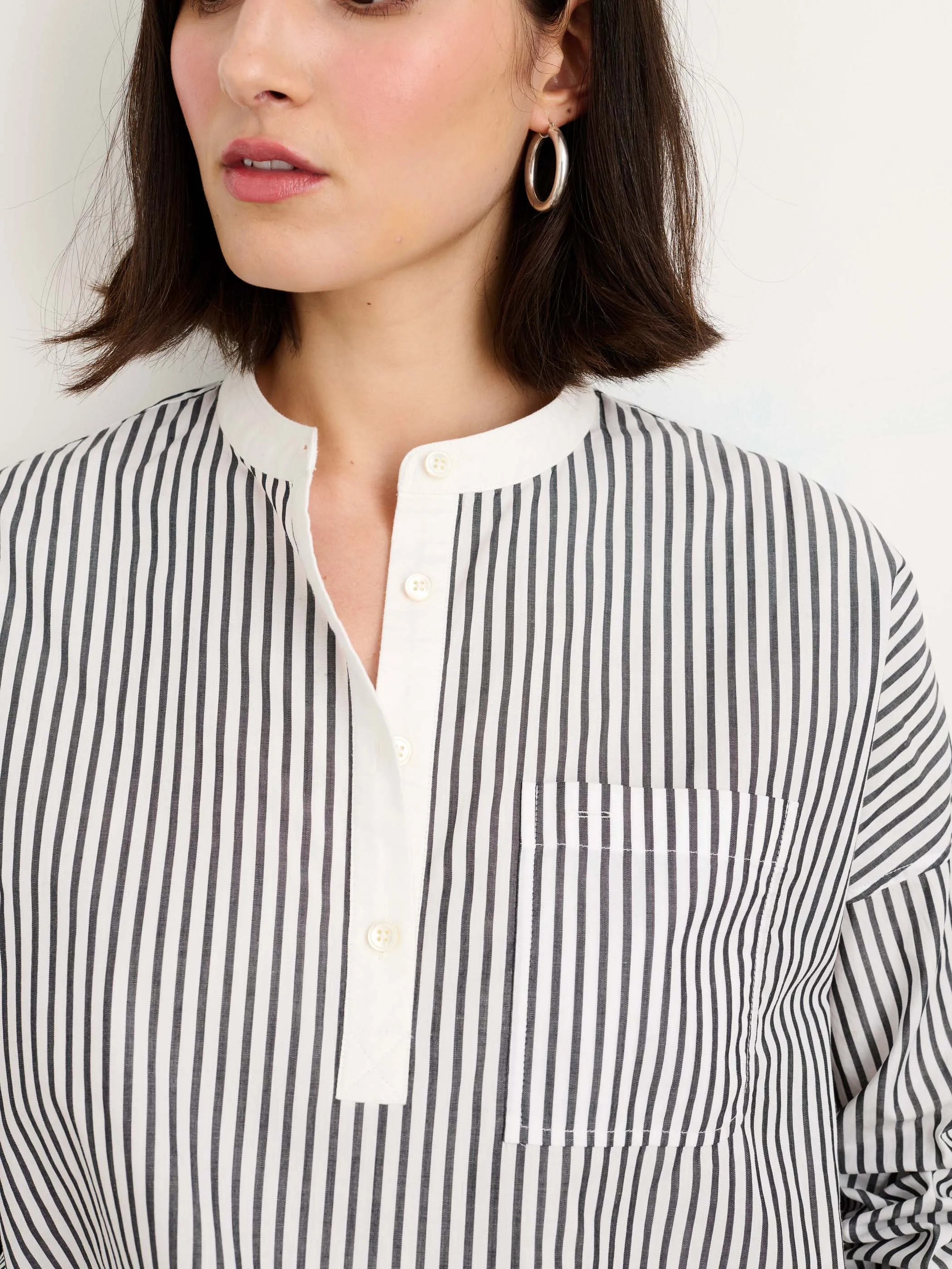 Jo Striped Popover Shirt in Cotton sold by Alex Mill product image thumbnail 4