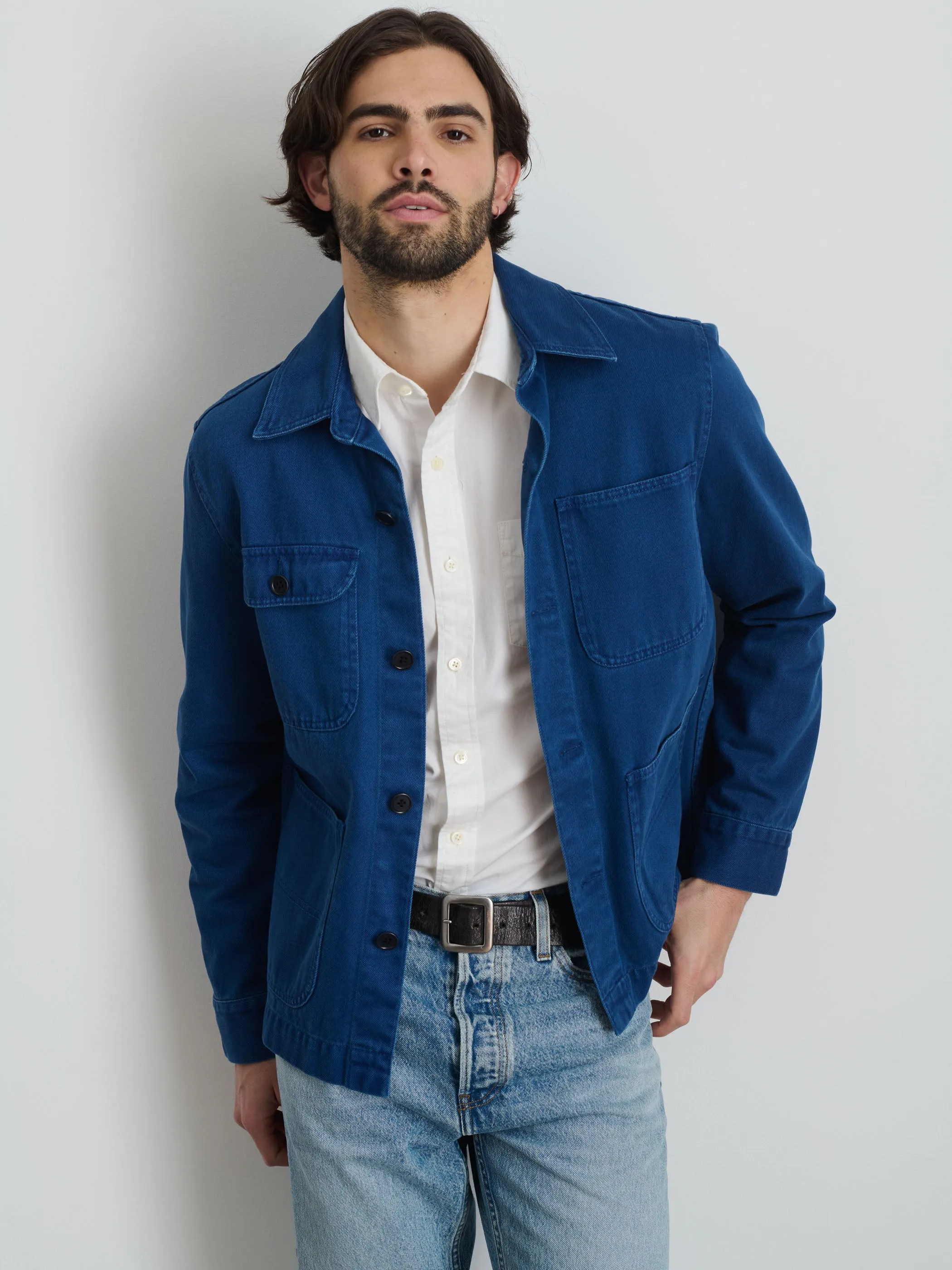 Garment Dyed Work Jacket In Recycled Denim sold by Alex Mill product image thumbnail 2