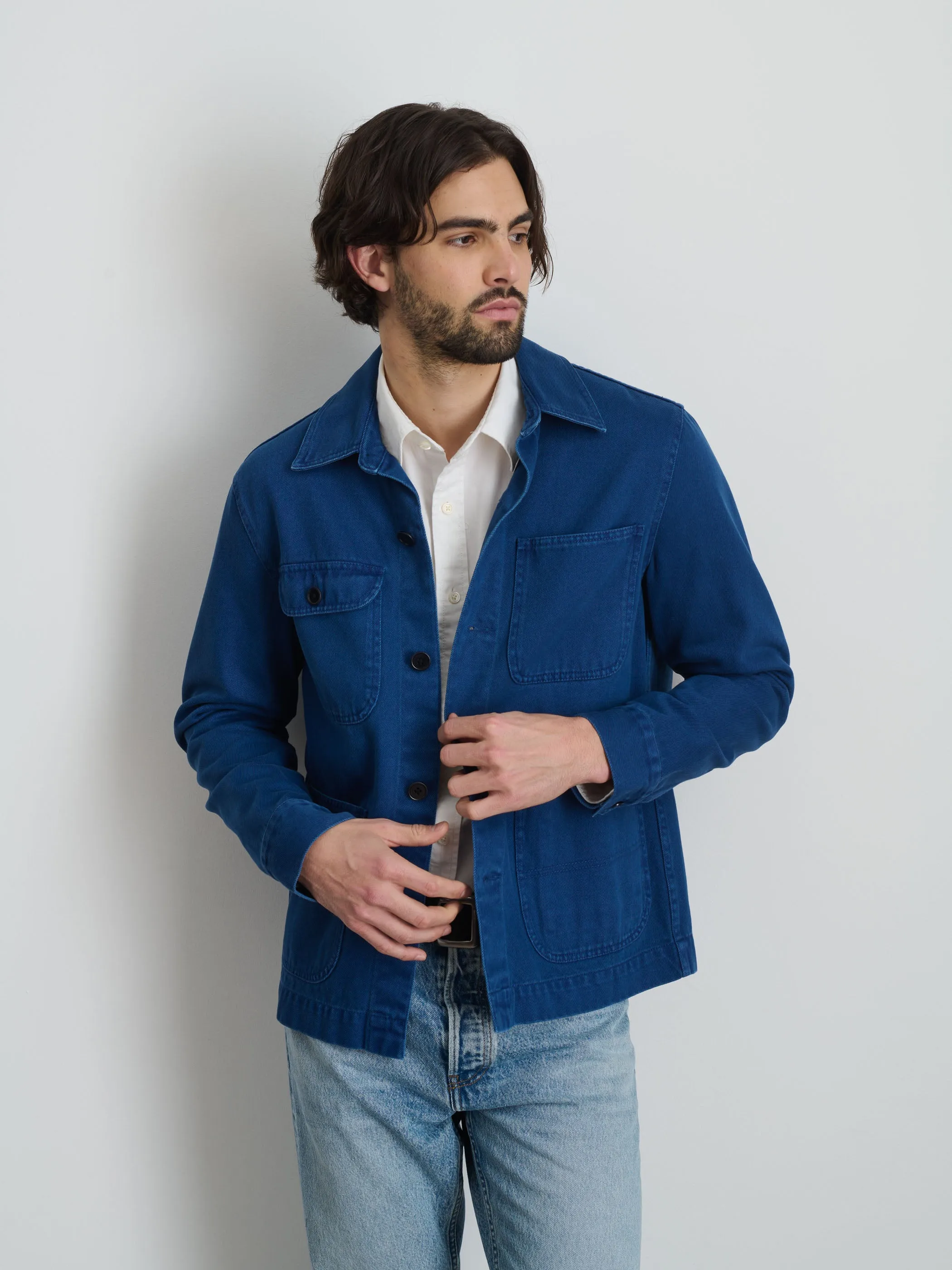 Garment Dyed Work Jacket In Recycled Denim sold by Alex Mill product image thumbnail 5
