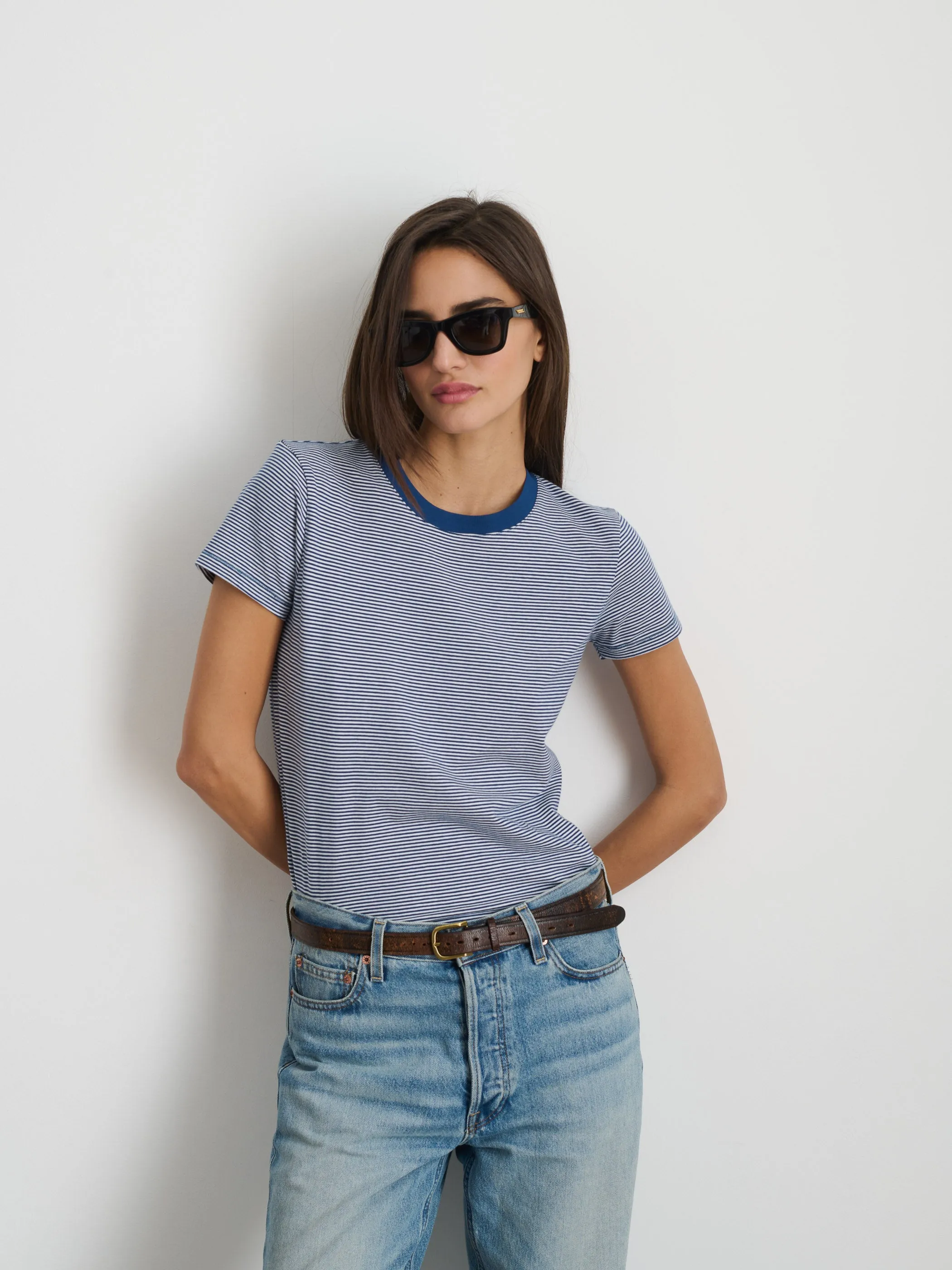 Prospect Tee in Striped Cotton Jersey sold by Alex Mill product image thumbnail 2