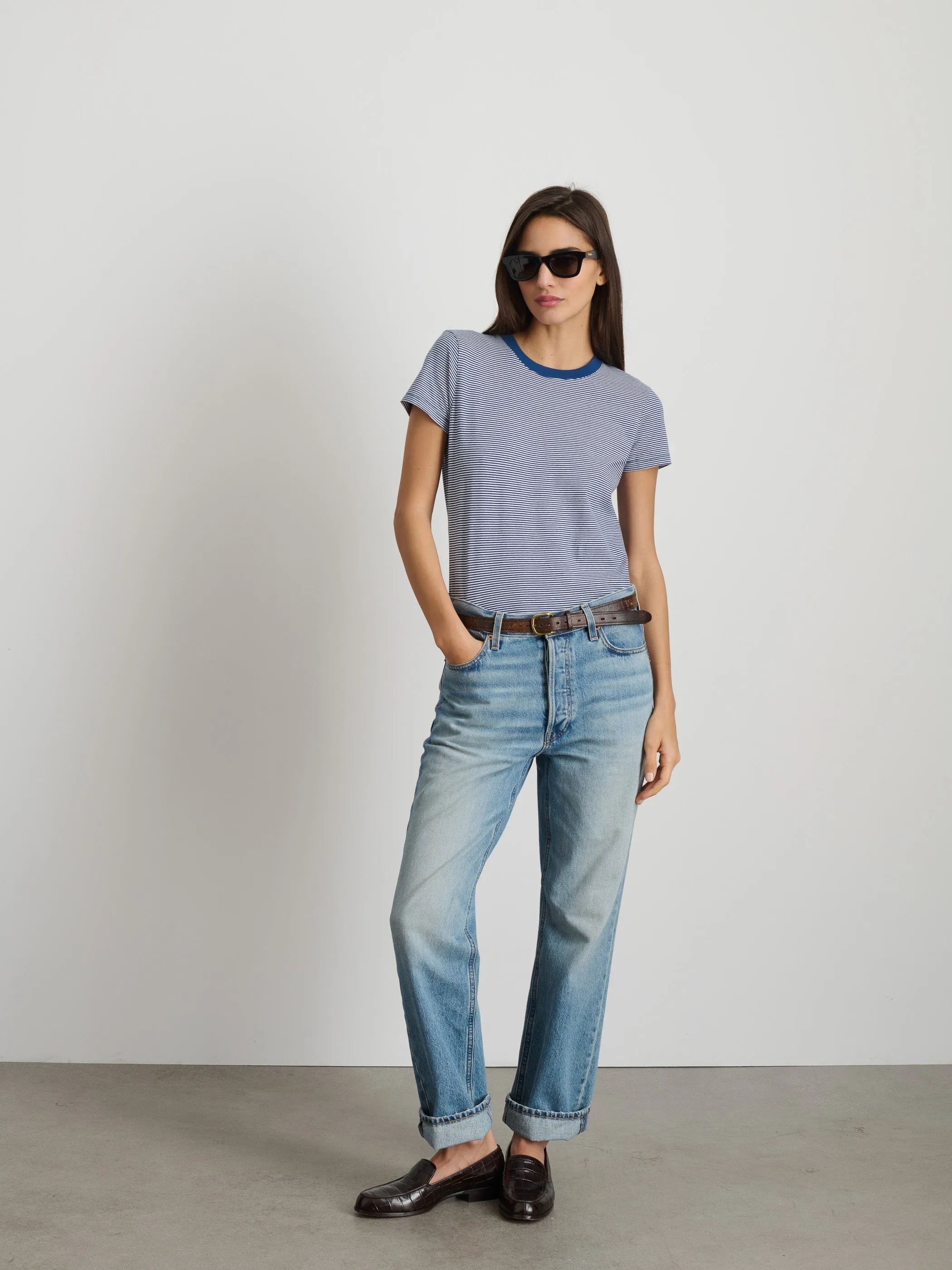 Prospect Tee in Striped Cotton Jersey sold by Alex Mill product image thumbnail 3