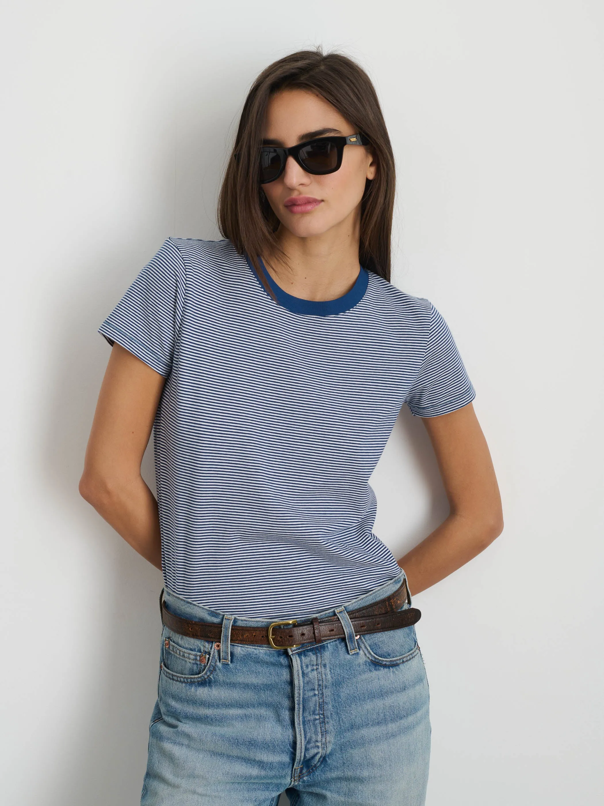 Prospect Tee in Striped Cotton Jersey sold by Alex Mill product image thumbnail 4