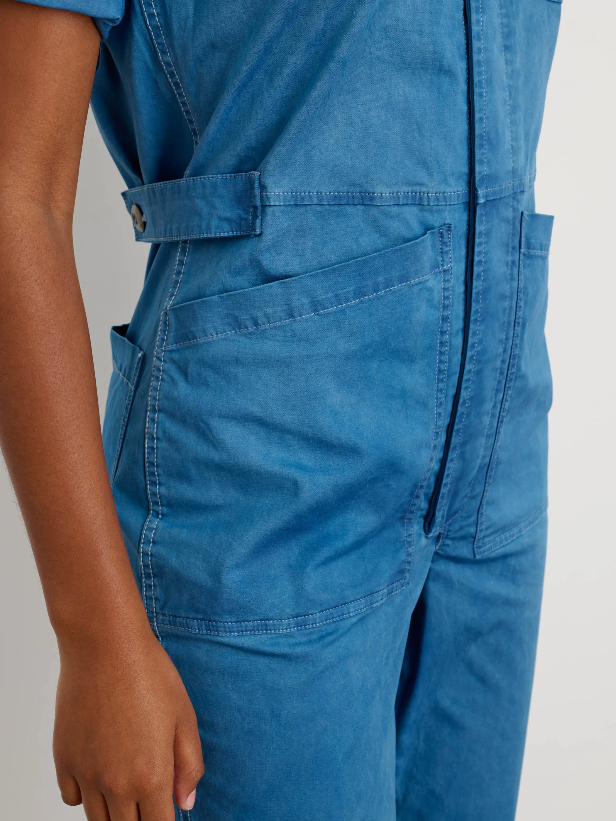 Indigo Dyed Standard Short Sleeve Jumpsuit sold by Alex Mill product image thumbnail 4