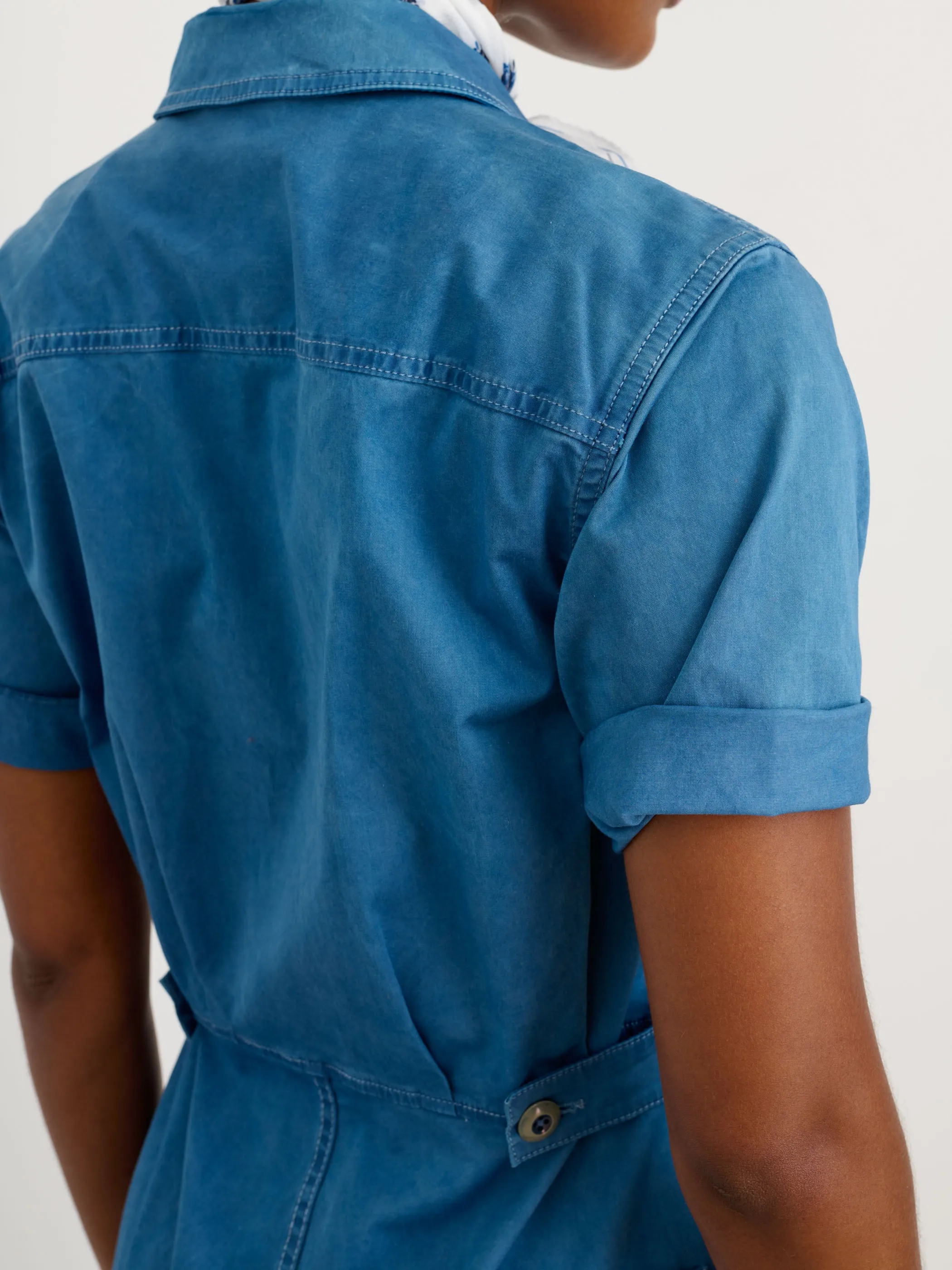 Indigo Dyed Standard Short Sleeve Jumpsuit sold by Alex Mill product image thumbnail 5