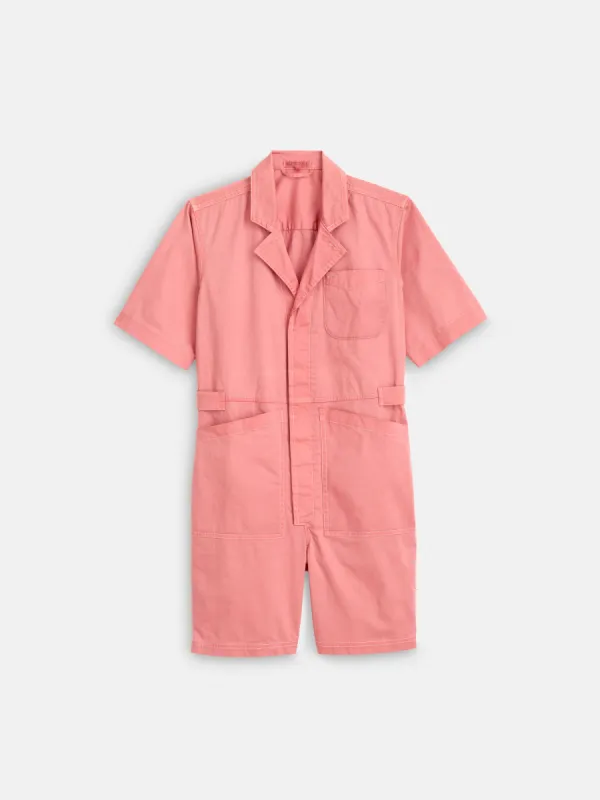 Botanical Dyed Standard Short Jumpsuit in Cotton Twill sold by Alex Mill